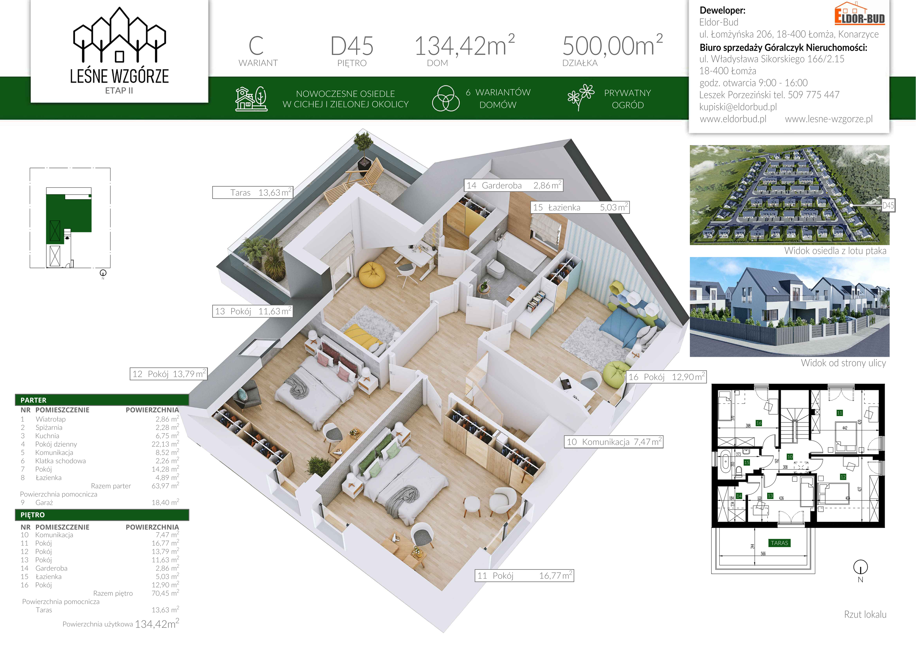 Dom 134,42 m², oferta nr D45, Leśne Wzgórze, Stare Kupiski, ul. Świerkowa-idx