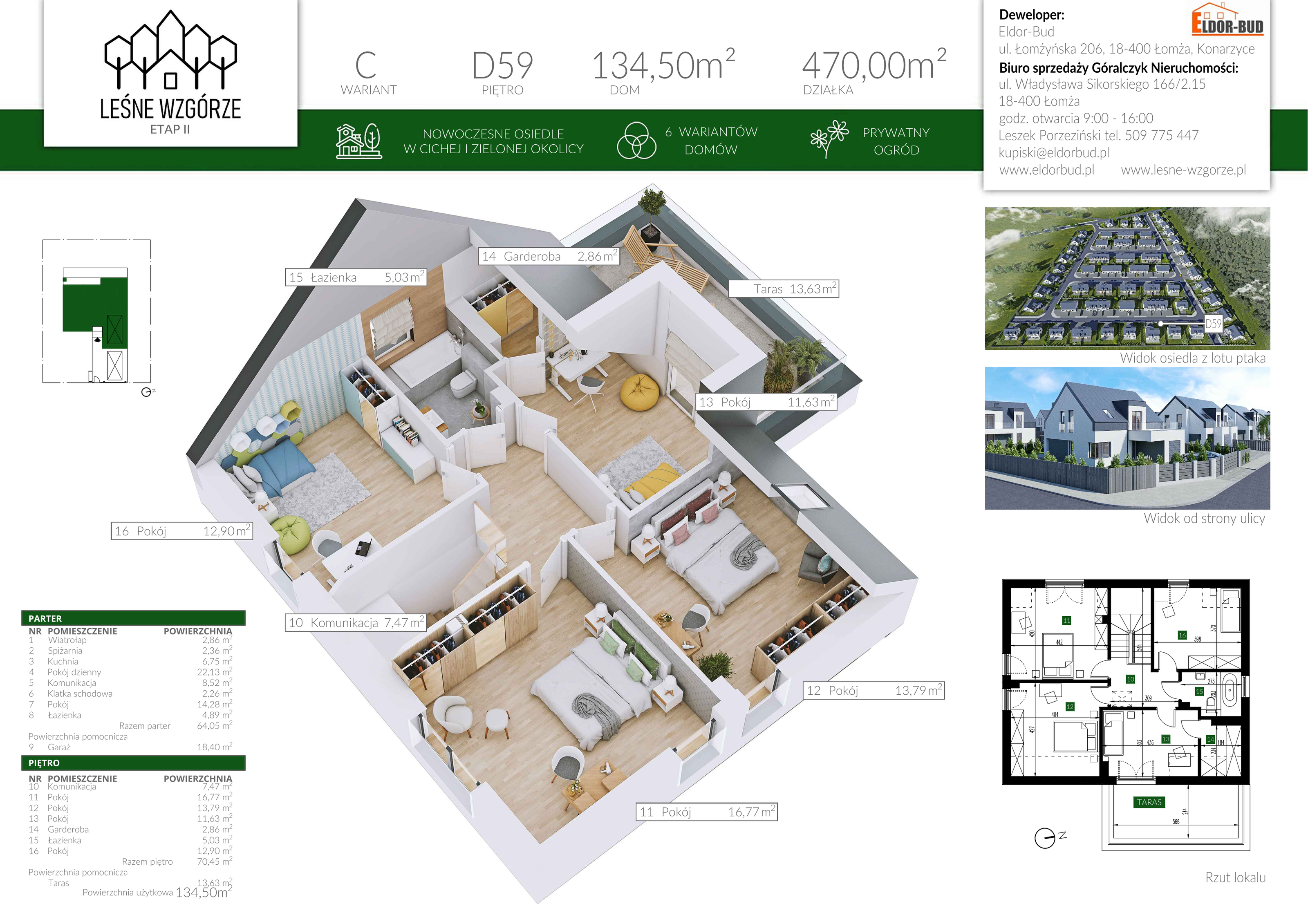 Dom 134,50 m², oferta nr D59, Leśne Wzgórze, Stare Kupiski, ul. Świerkowa-idx