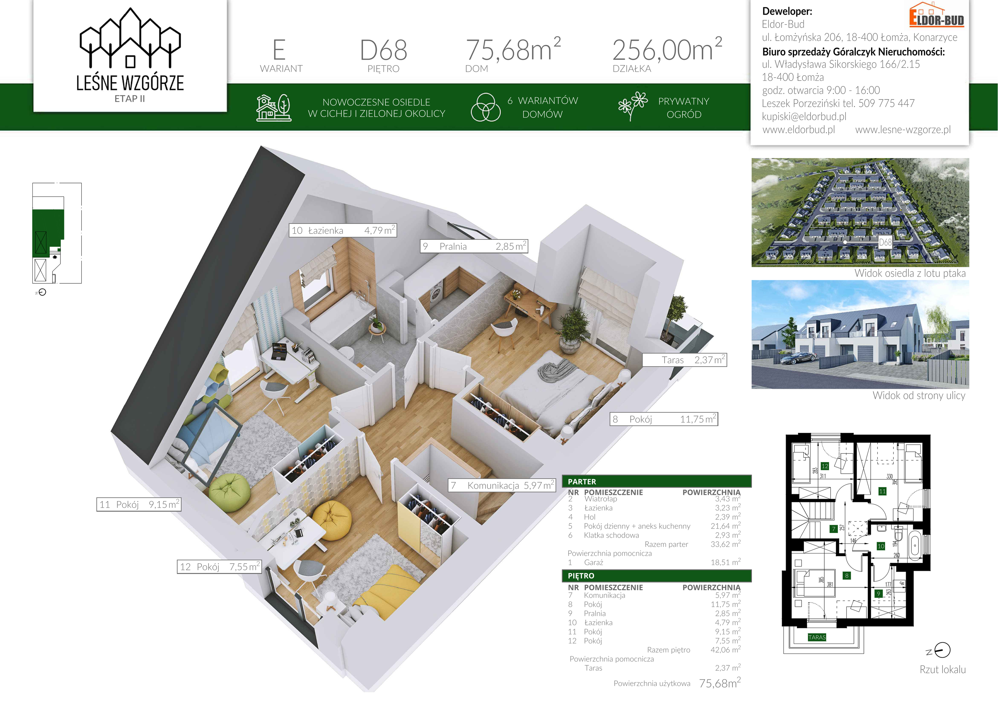 Dom 75,68 m², oferta nr D68, Leśne Wzgórze, Stare Kupiski, ul. Świerkowa-idx