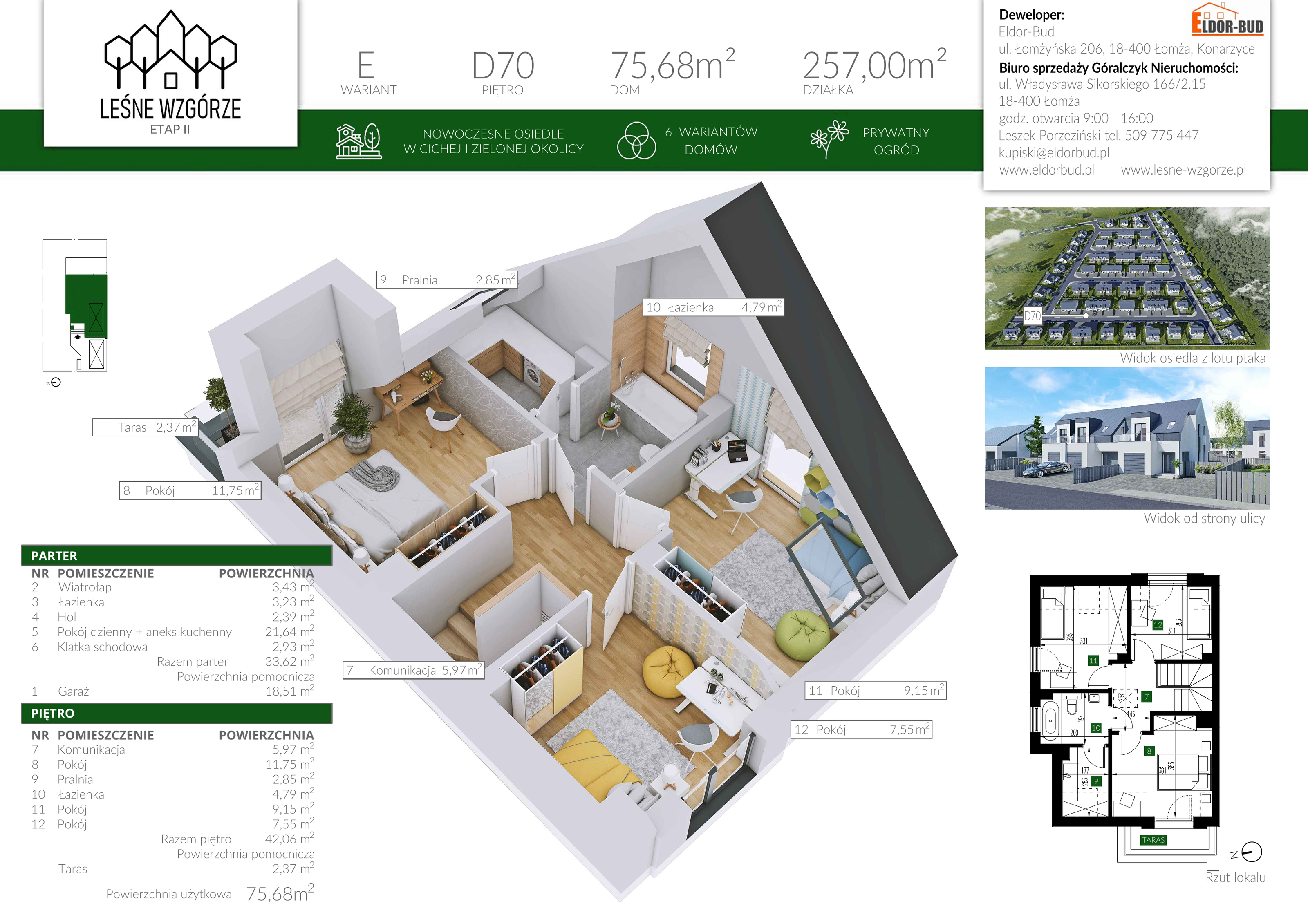 Dom 75,68 m², oferta nr D70, Leśne Wzgórze, Stare Kupiski, ul. Świerkowa-idx