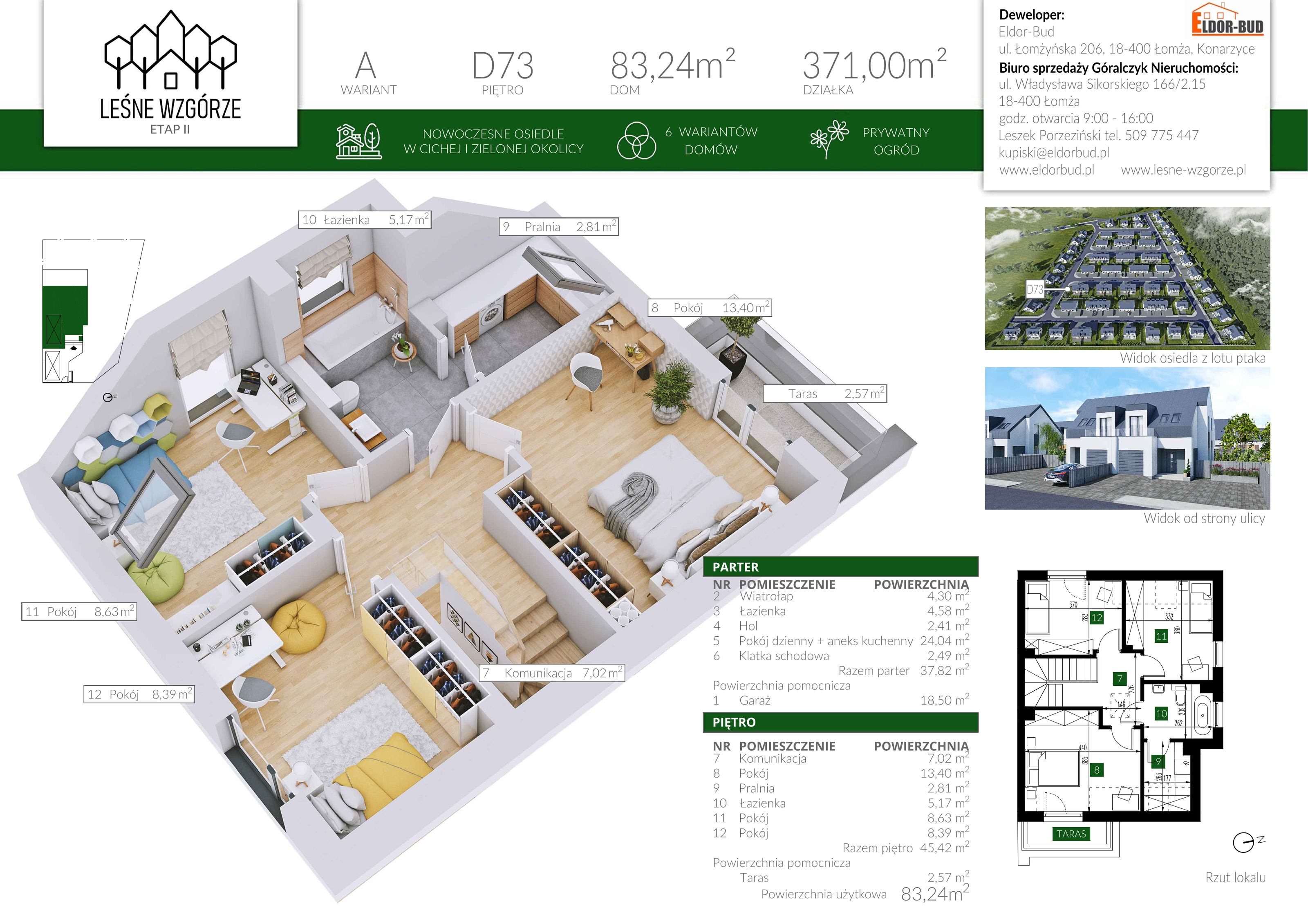 Dom 83,24 m², oferta nr D73, Leśne Wzgórze, Stare Kupiski, ul. Świerkowa-idx