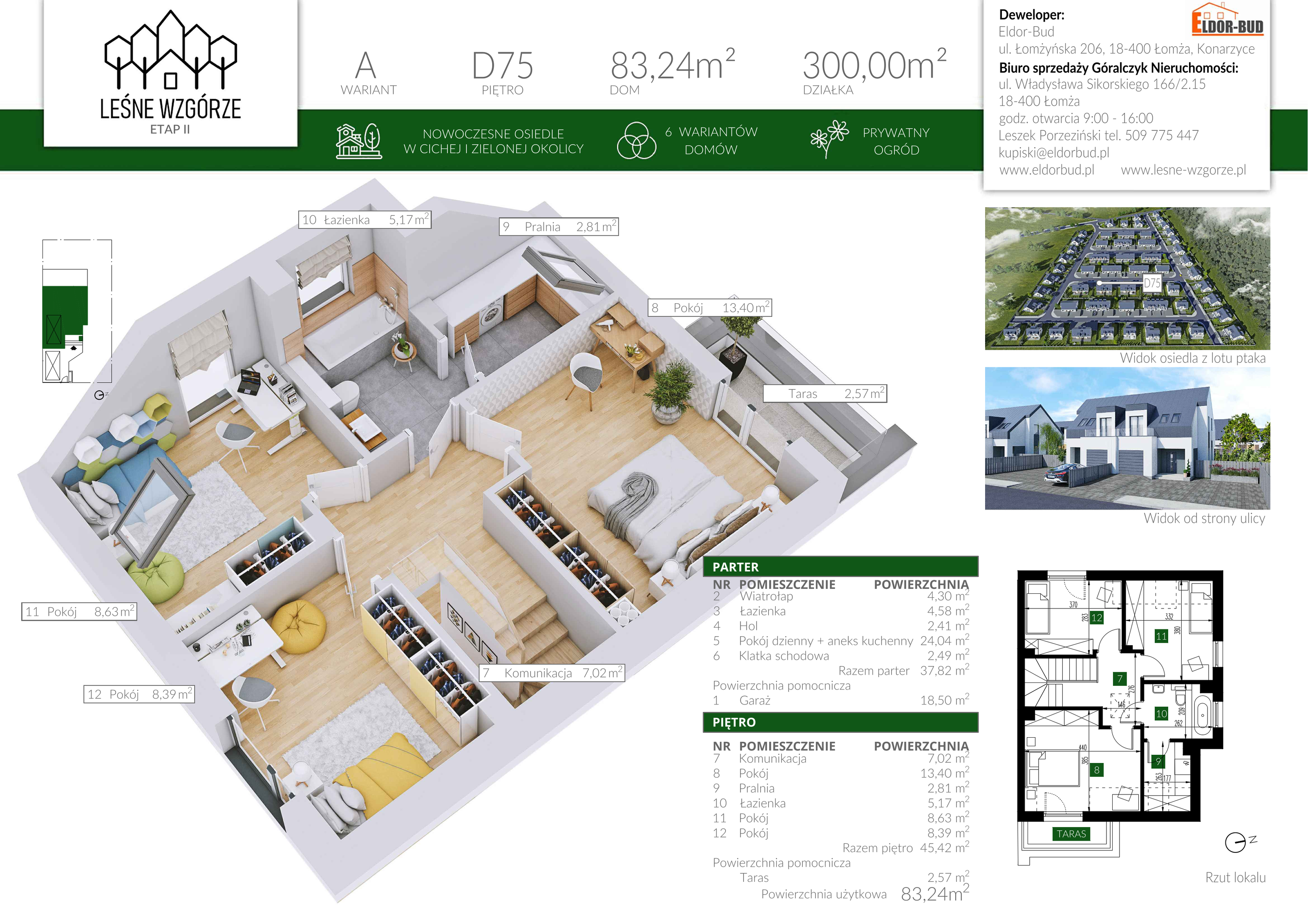 Dom 83,24 m², oferta nr D75, Leśne Wzgórze, Stare Kupiski, ul. Świerkowa-idx