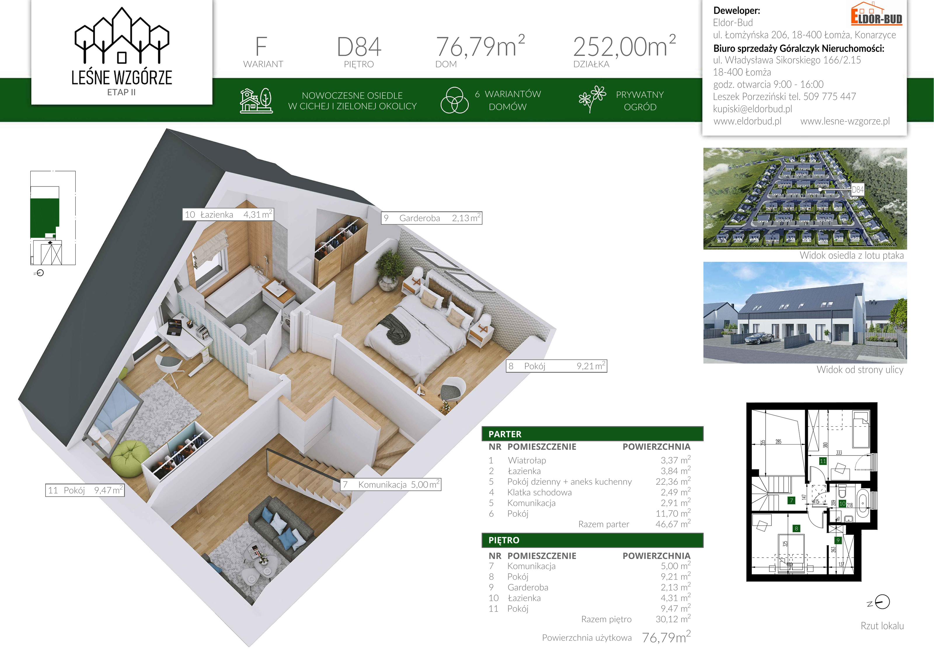 Dom 76,79 m², oferta nr D84, Leśne Wzgórze, Stare Kupiski, ul. Świerkowa-idx