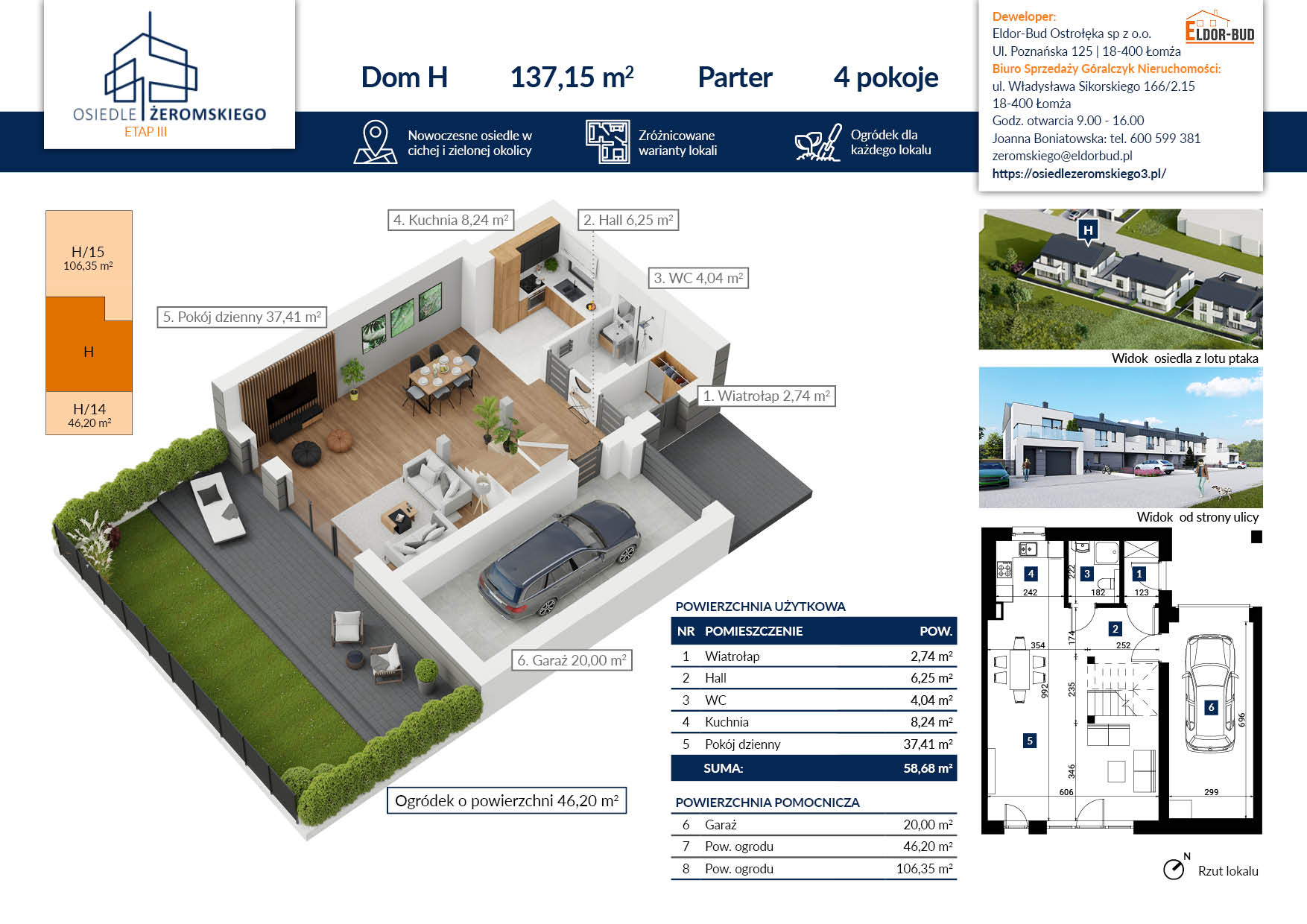 Dom 151,44 m², oferta nr H, Osiedle Żeromskiego III, Tobolice, ul. Nowoczesna/Bliska-idx