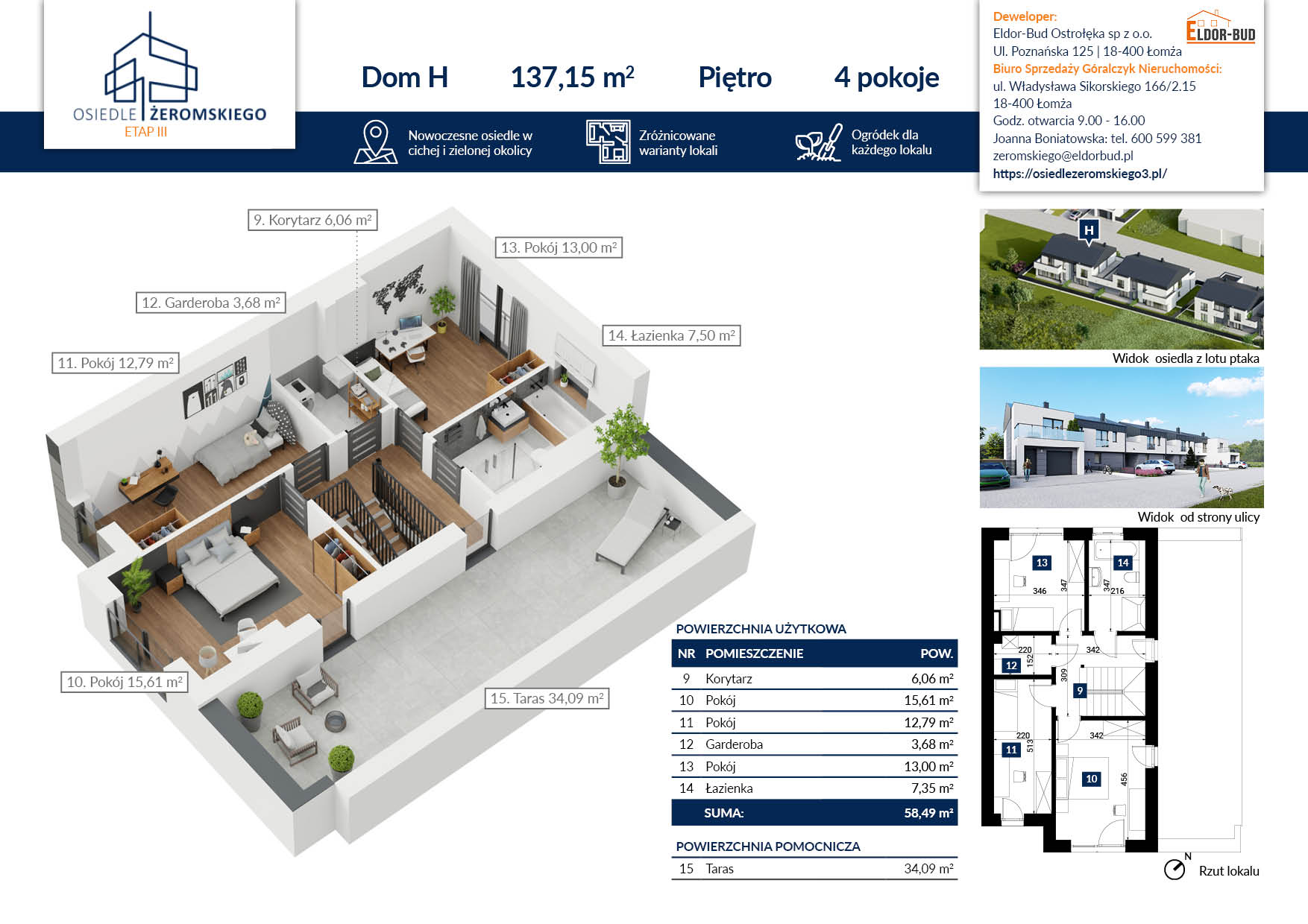 Dom 151,44 m², oferta nr H, Osiedle Żeromskiego III, Tobolice, ul. Nowoczesna/Bliska-idx