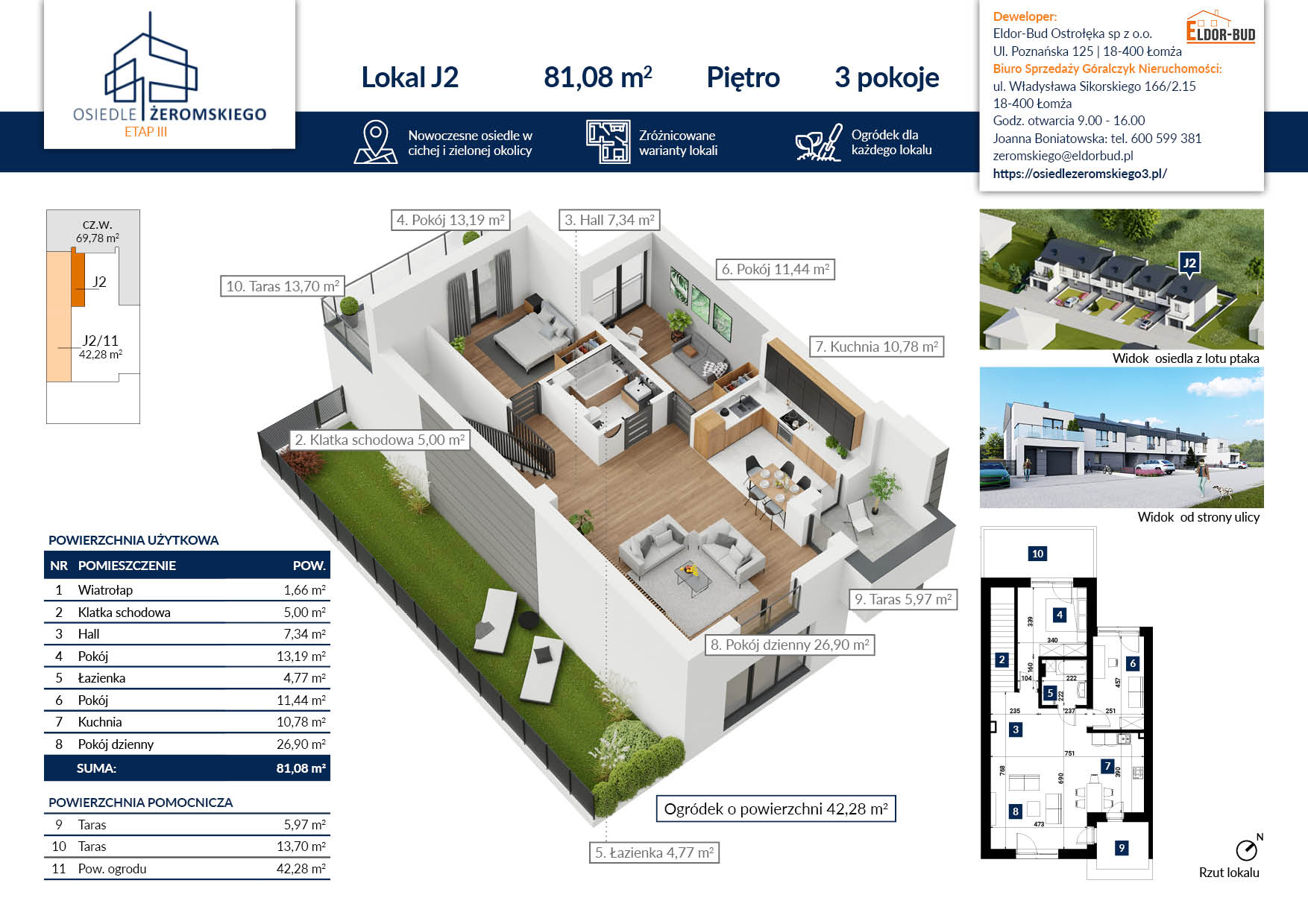 Mieszkanie 81,26 m², parter, oferta nr J2, Żeromskiego III, Tobolice, ul. Nowoczesna/Bliska-idx