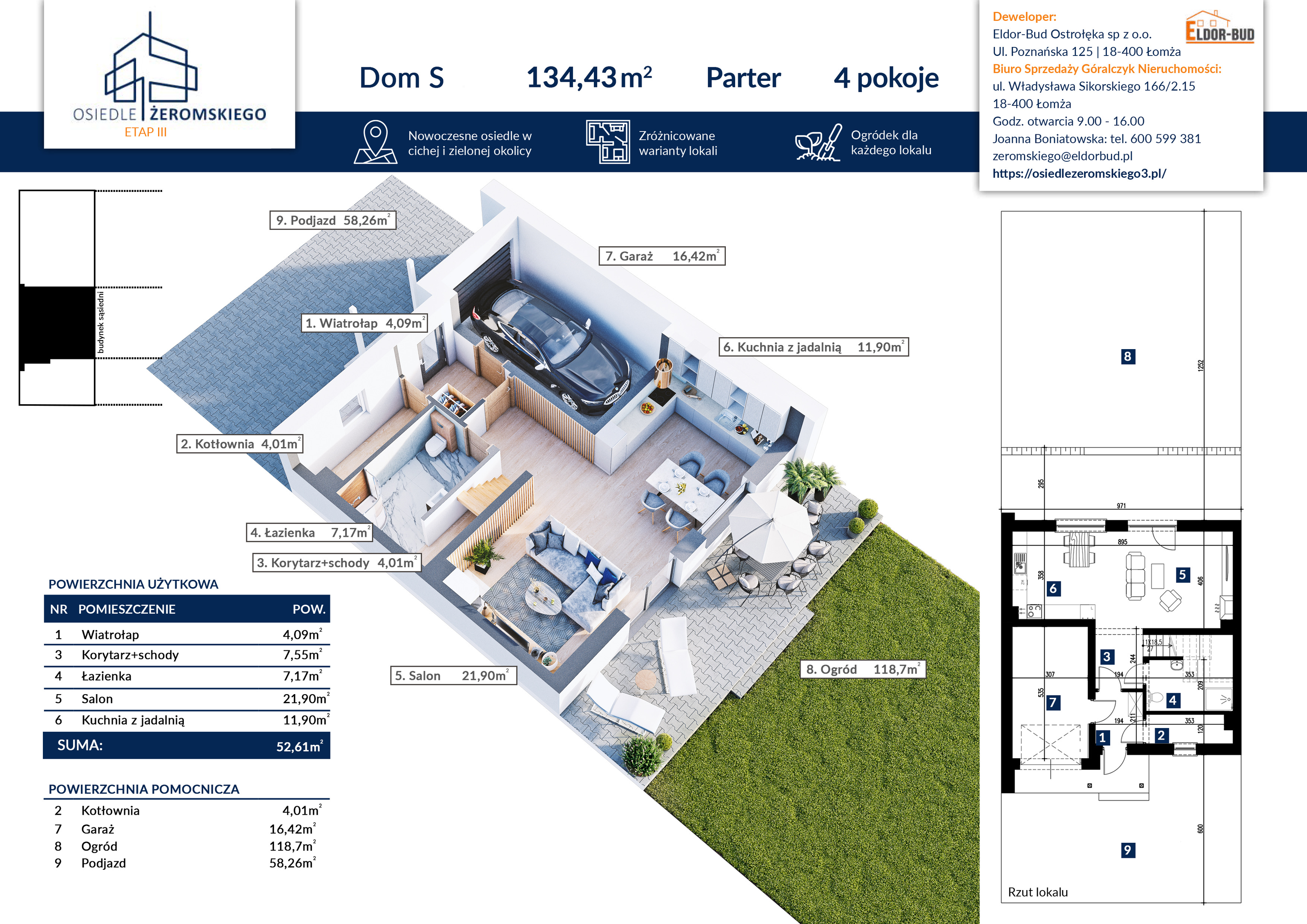 Dom 114,00 m², oferta nr S, Osiedle Żeromskiego III, Tobolice, ul. Nowoczesna/Bliska-idx