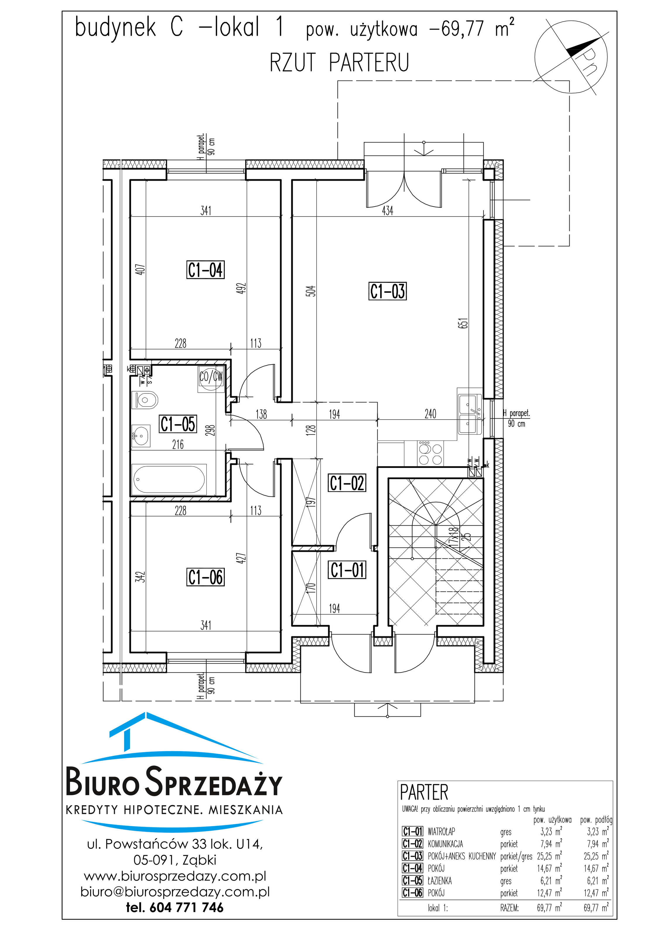 Mieszkanie 69,77 m², parter, oferta nr C1, Osiedle Słowackiego, Radzymin, ul. Słowackiego-idx