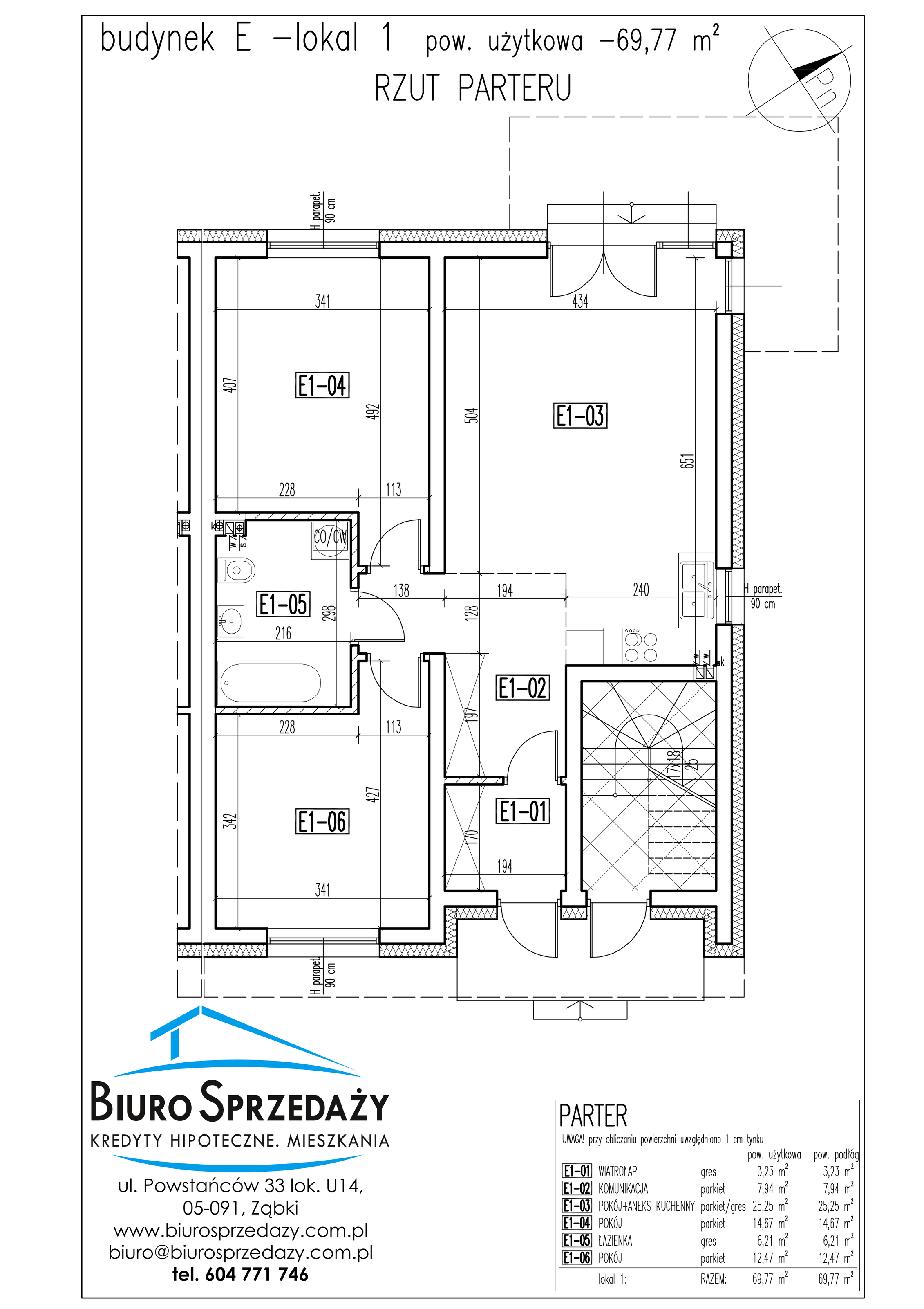 Mieszkanie 69,77 m², parter, oferta nr E1, Osiedle Słowackiego, Radzymin, ul. Słowackiego-idx