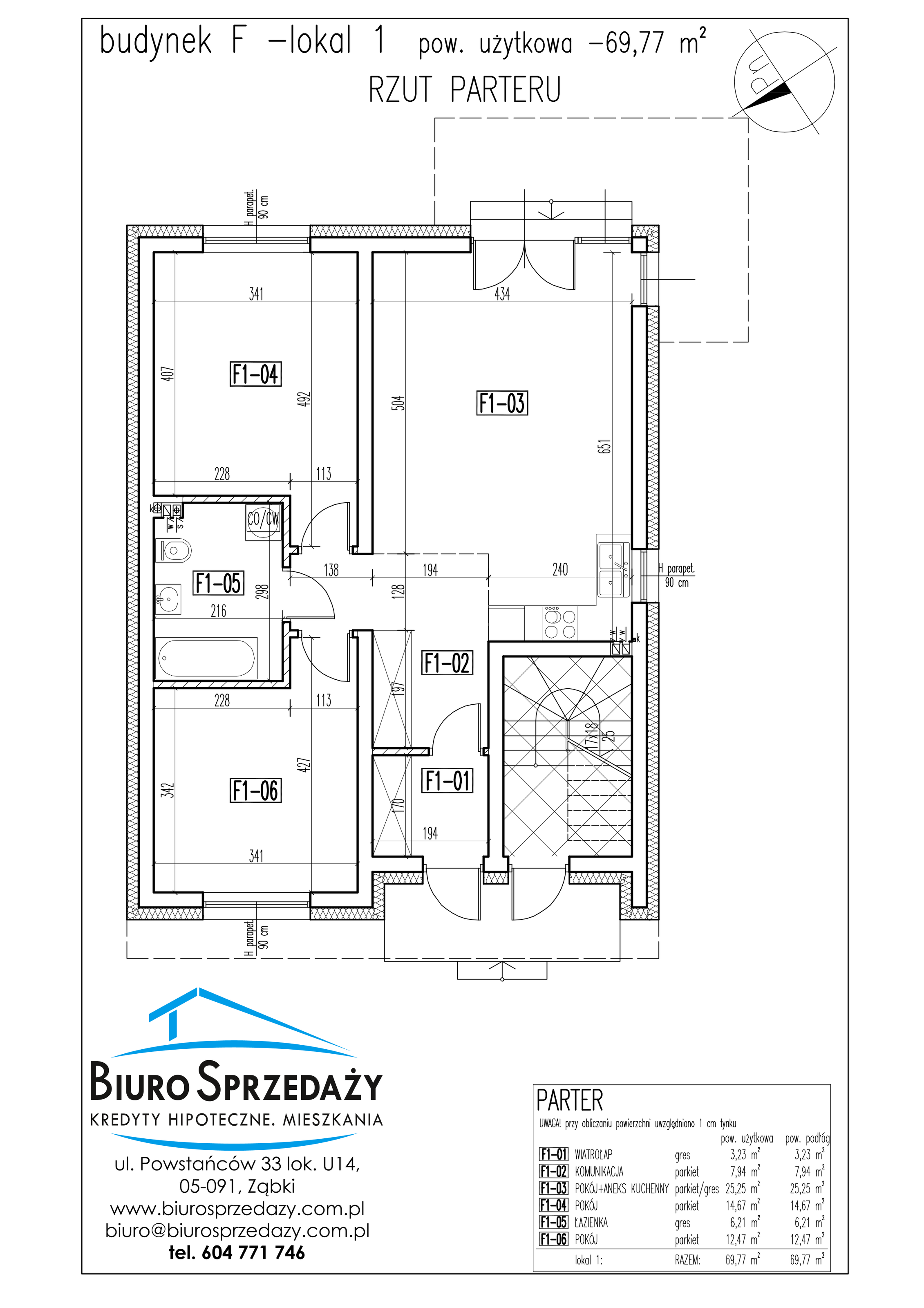 Mieszkanie 69,77 m², parter, oferta nr F1, Osiedle Słowackiego, Radzymin, ul. Słowackiego-idx