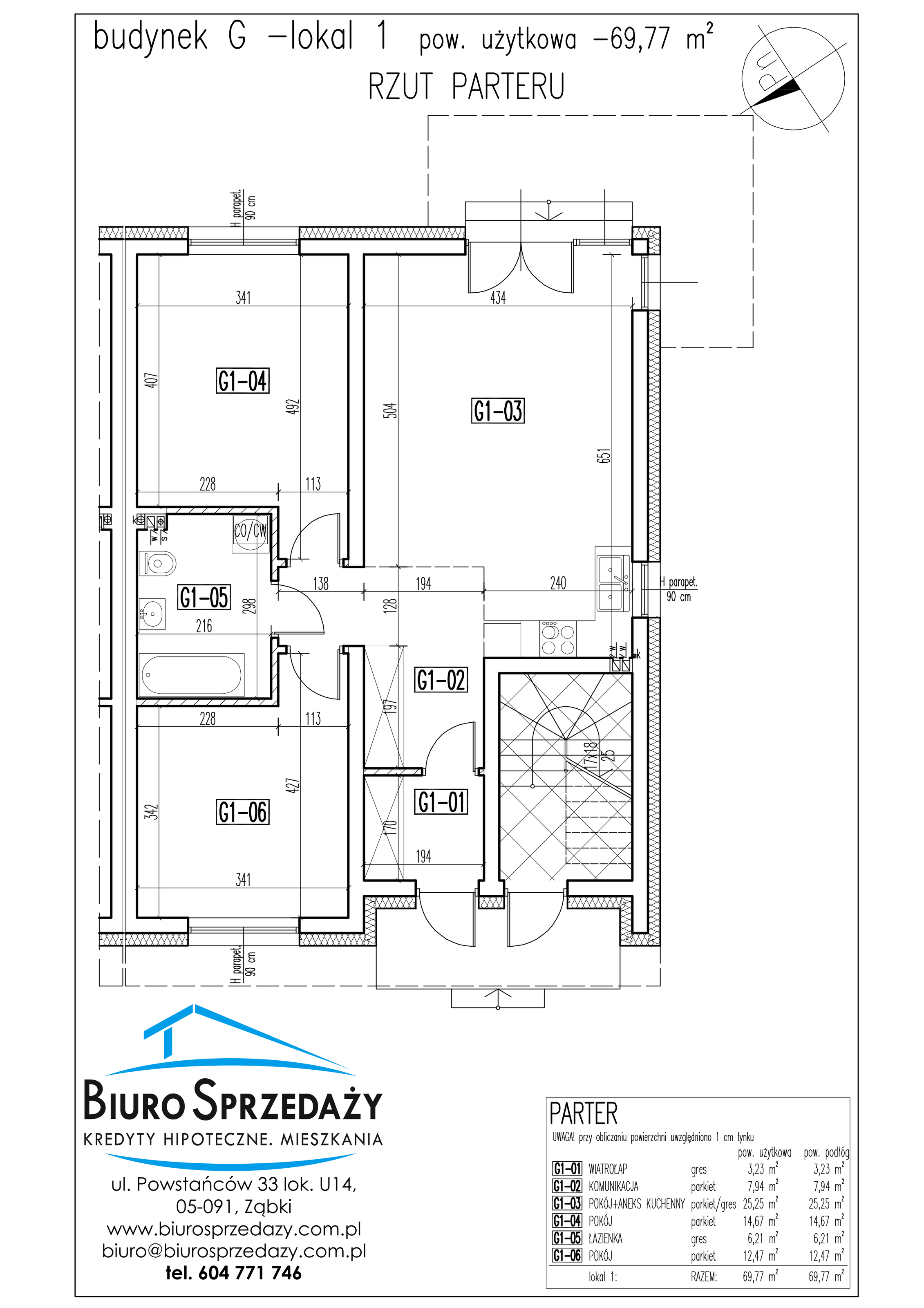 Mieszkanie 69,77 m², parter, oferta nr G1, Osiedle Słowackiego, Radzymin, ul. Słowackiego-idx