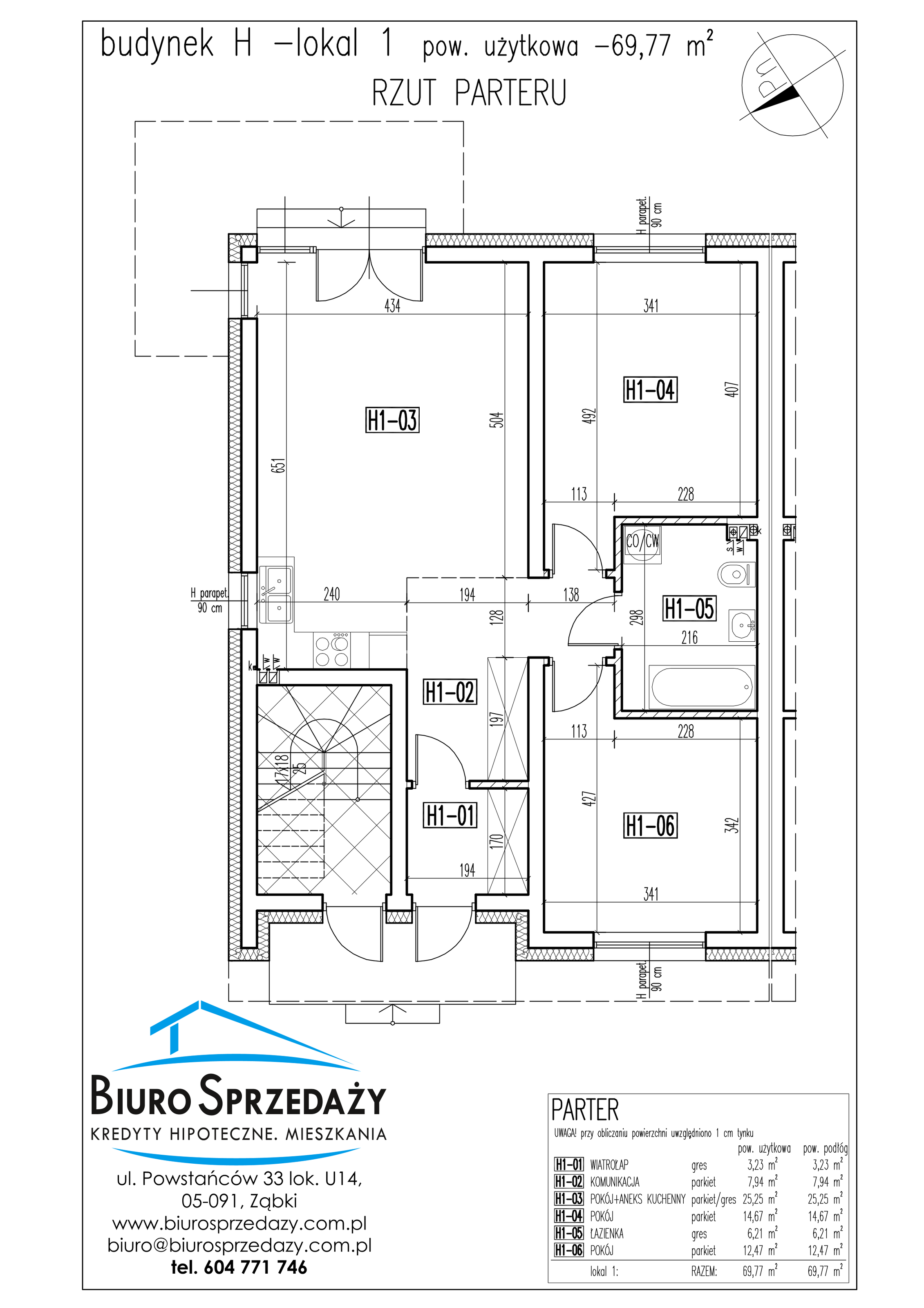 Mieszkanie 69,77 m², parter, oferta nr H1, Osiedle Słowackiego, Radzymin, ul. Słowackiego-idx