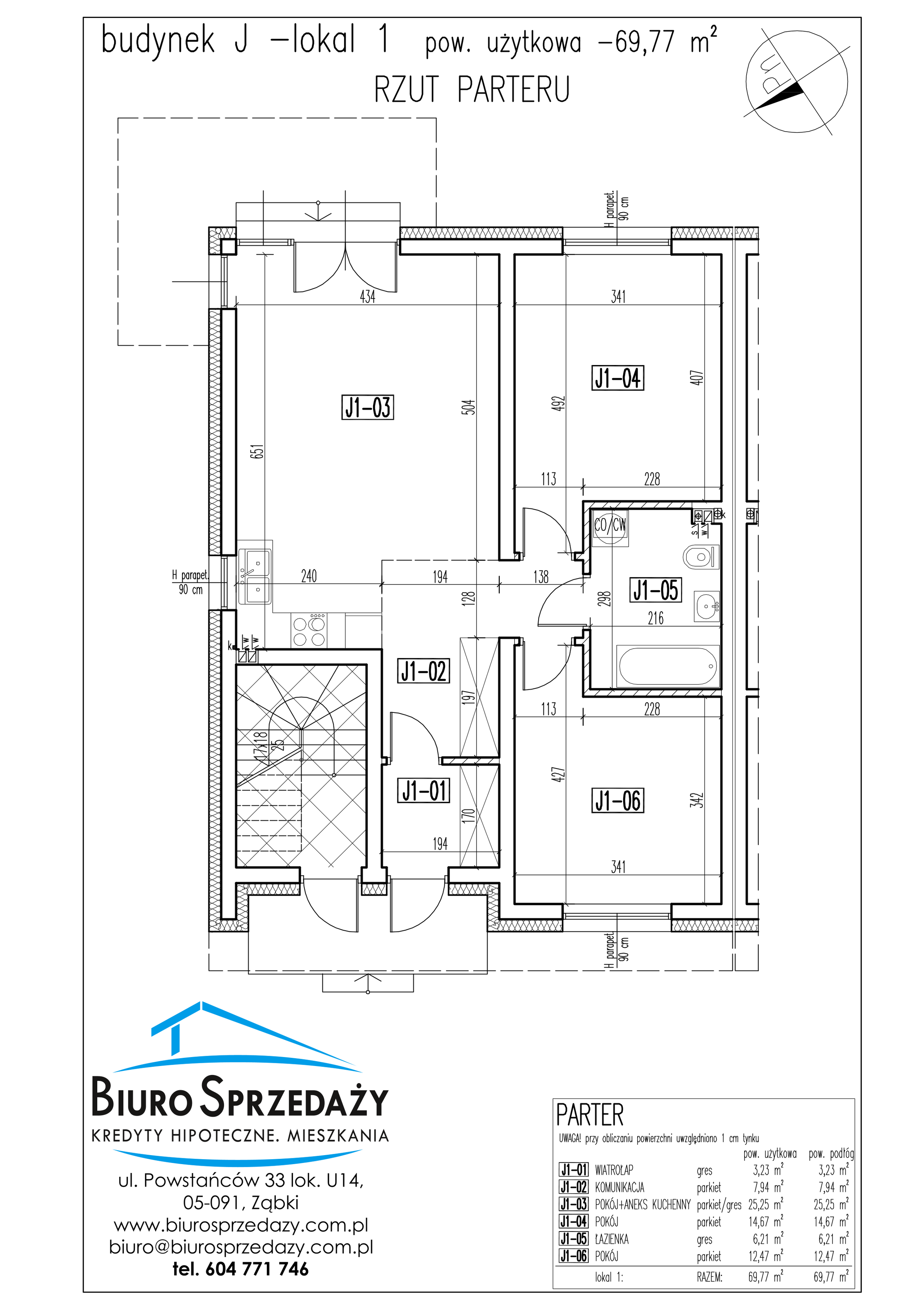 Mieszkanie 69,77 m², parter, oferta nr J1, Osiedle Słowackiego, Radzymin, ul. Słowackiego-idx