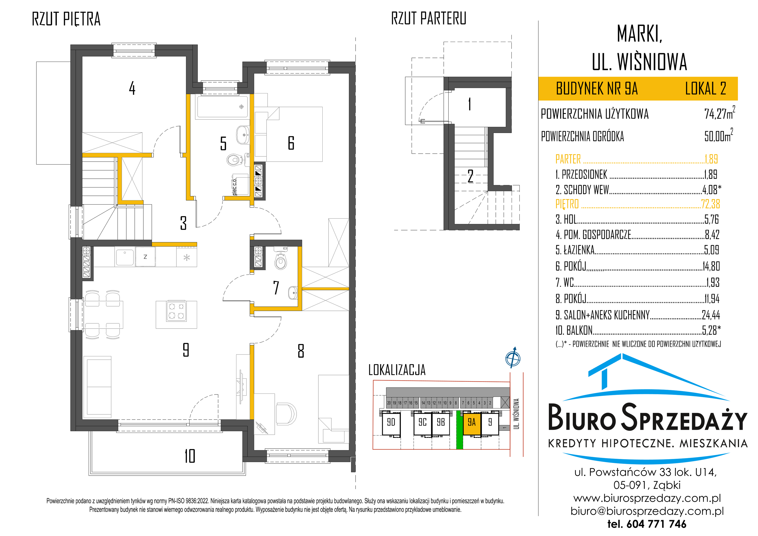 Mieszkanie 74,27 m², piętro 1, oferta nr 9A/2, Osiedle Cherry, Marki, ul. Wiśniowa 9-idx