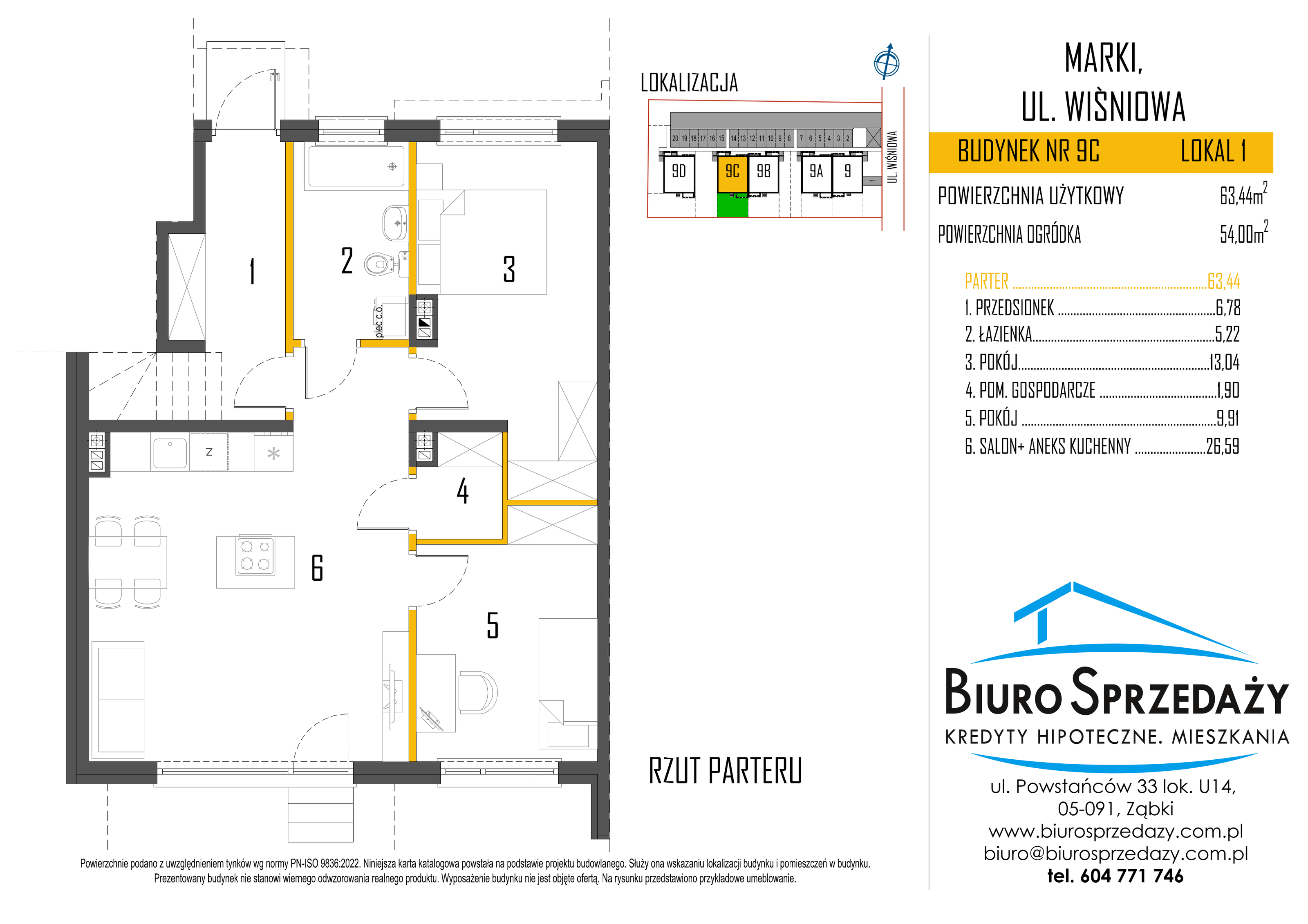 Mieszkanie 63,44 m², parter, oferta nr 9C/1, Osiedle Cherry, Marki, ul. Wiśniowa 9-idx