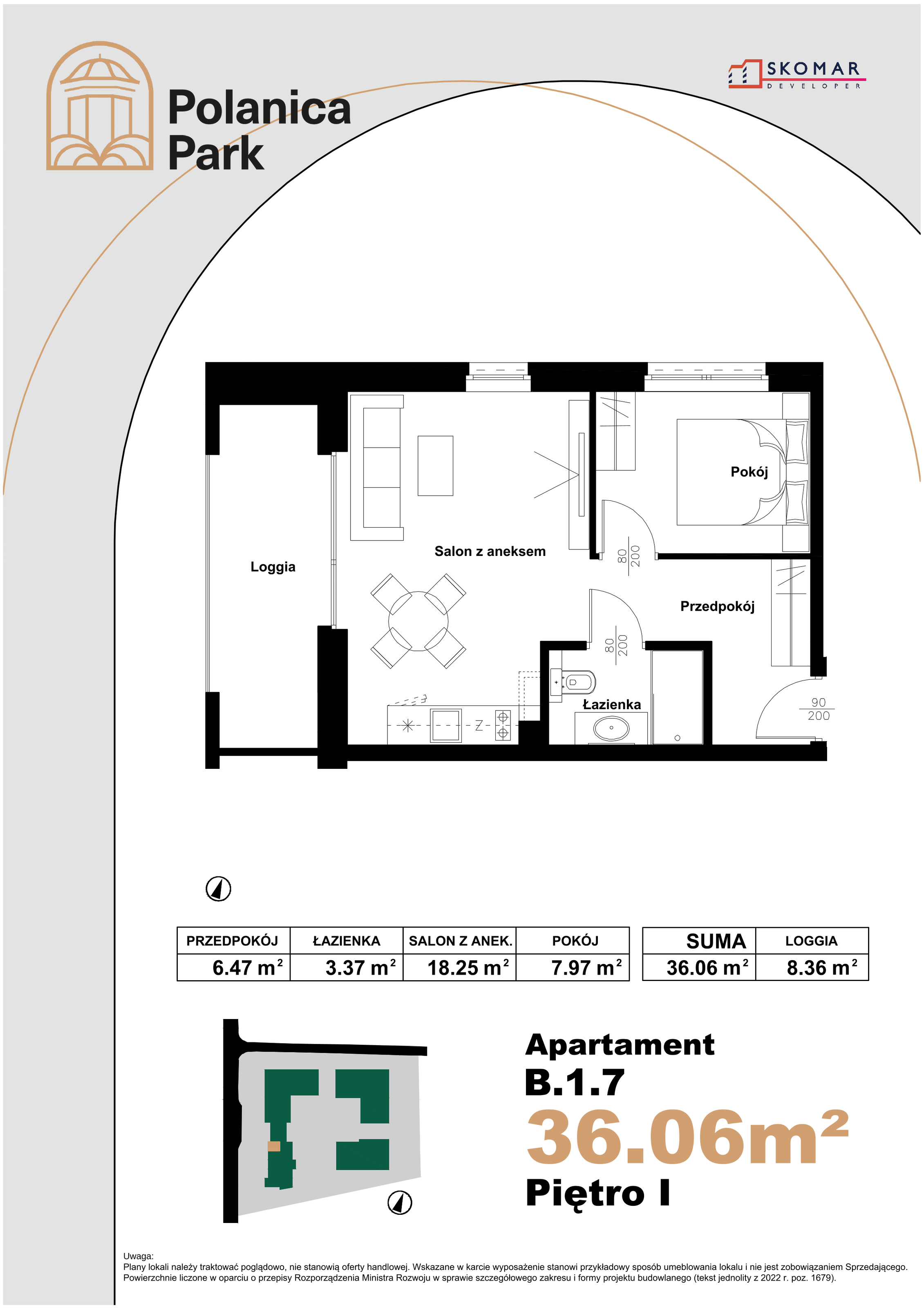 Apartament 36,06 m², piętro 1, oferta nr B_1_7, Polanica Park, Polanica-Zdrój, ul. Zdrojowa-idx