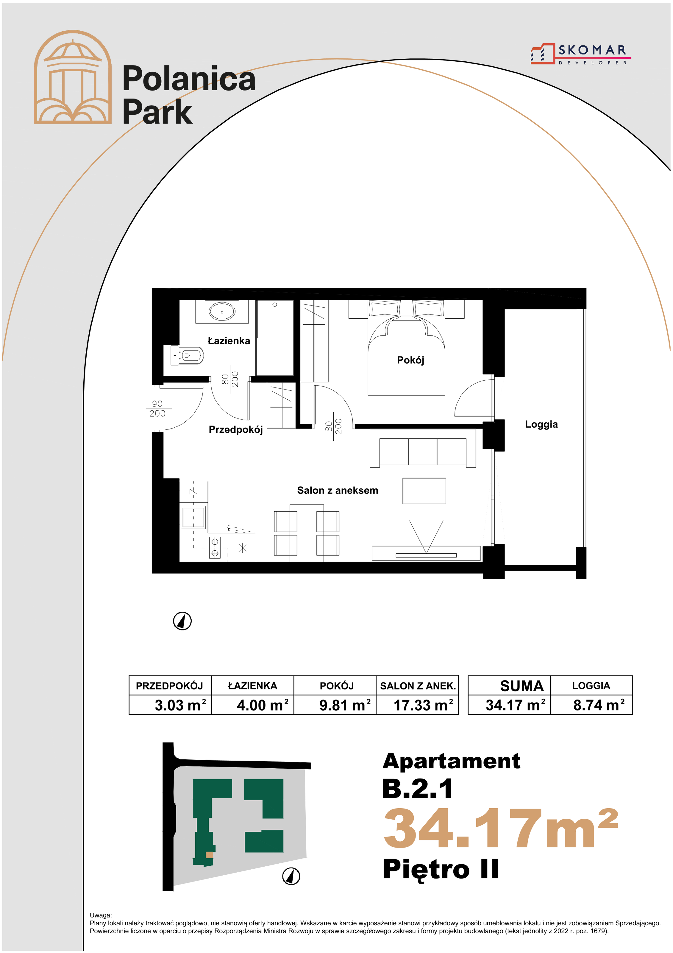 Apartament 34,17 m², piętro 2, oferta nr B_2_1, Polanica Park, Polanica-Zdrój, ul. Zdrojowa-idx