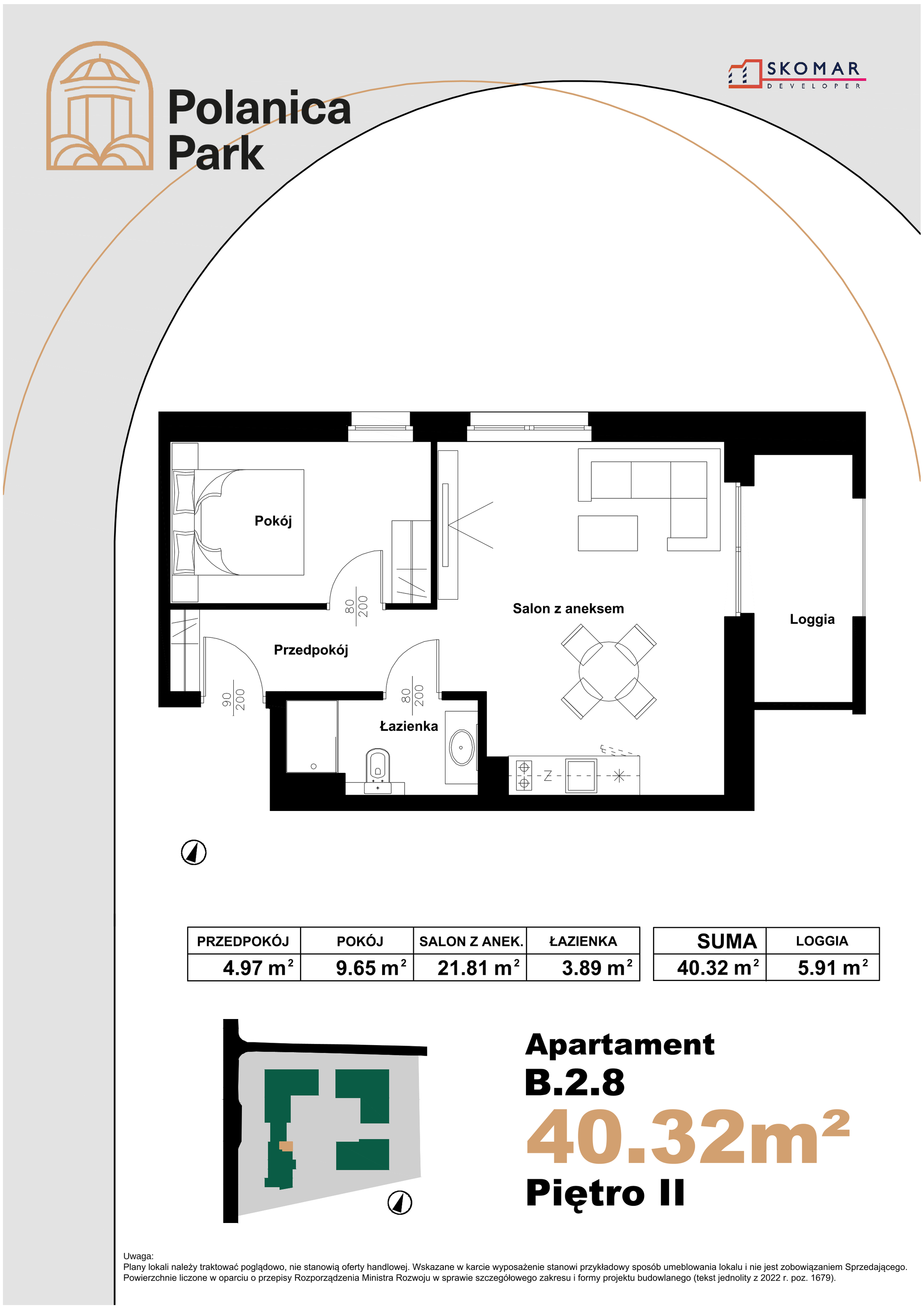 Apartament 40,32 m², piętro 2, oferta nr B_2_8, Polanica Park, Polanica-Zdrój, ul. Zdrojowa-idx