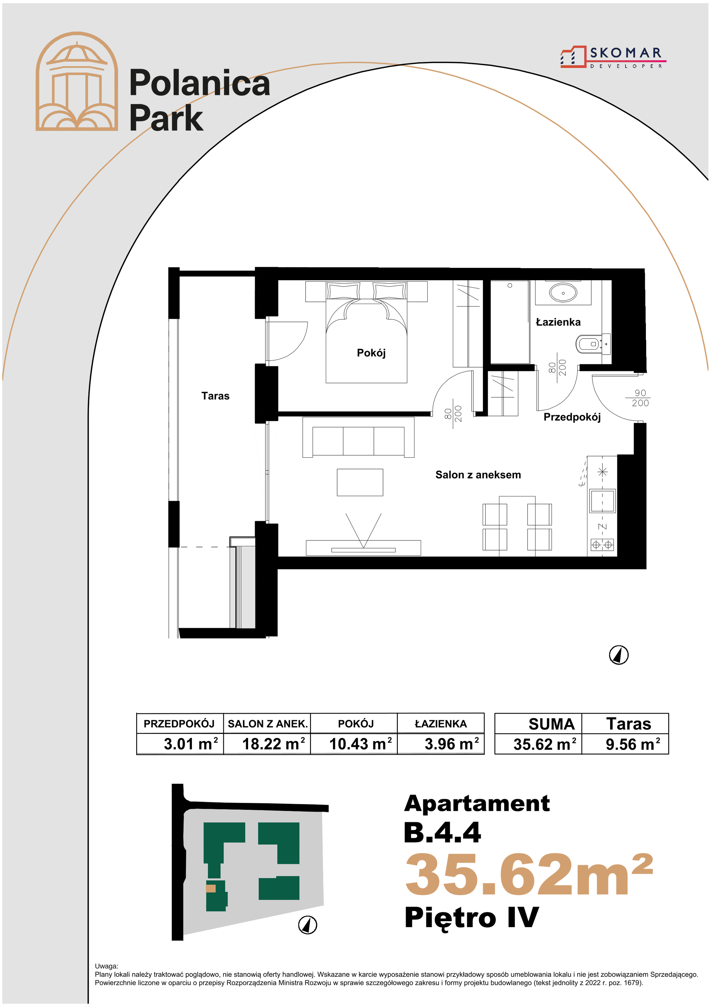 Apartament 35,62 m², piętro 4, oferta nr B_4_4, Polanica Park, Polanica-Zdrój, ul. Zdrojowa-idx