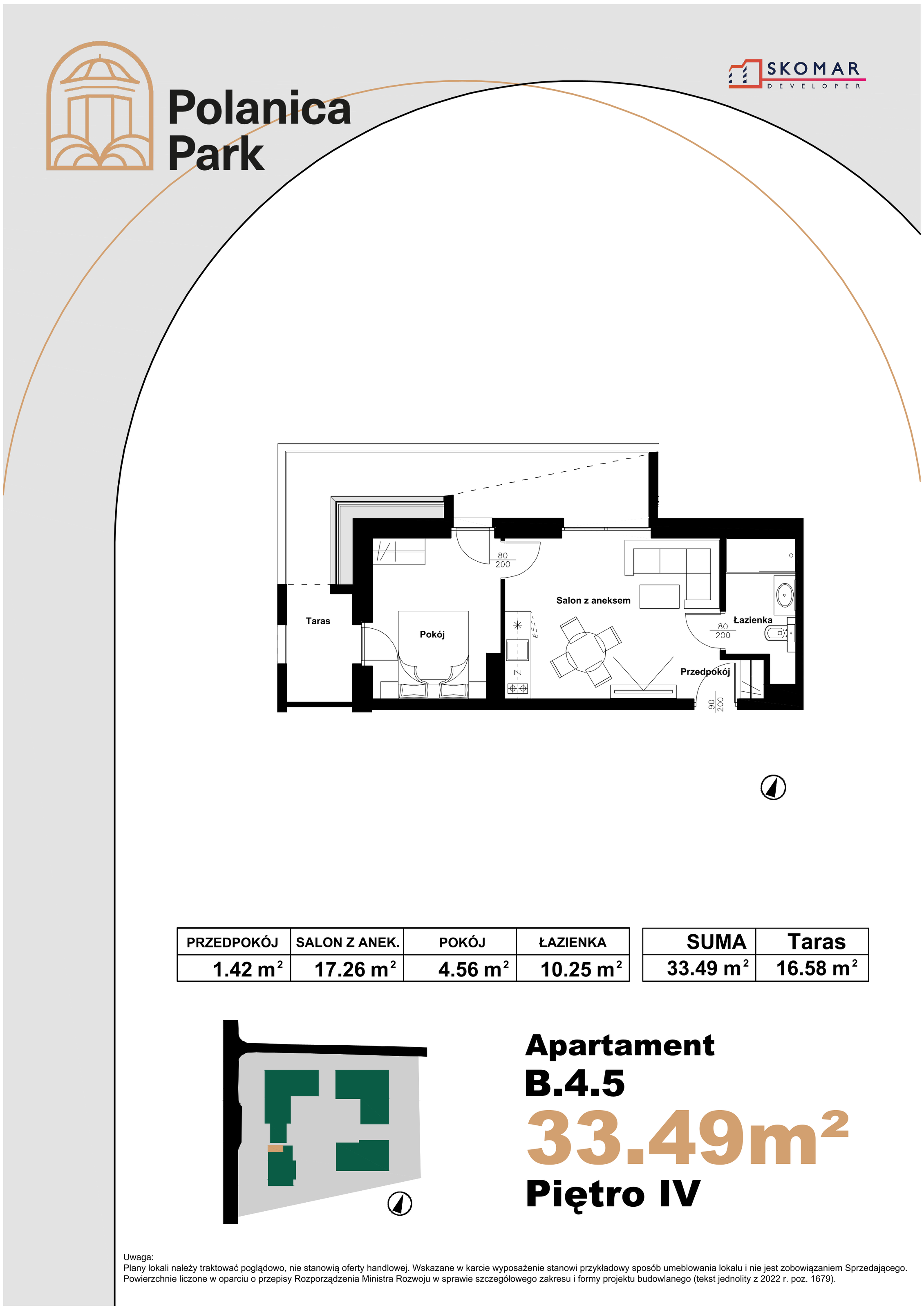 Apartament 33,49 m², piętro 4, oferta nr B_4_5, Polanica Park, Polanica-Zdrój, ul. Zdrojowa-idx