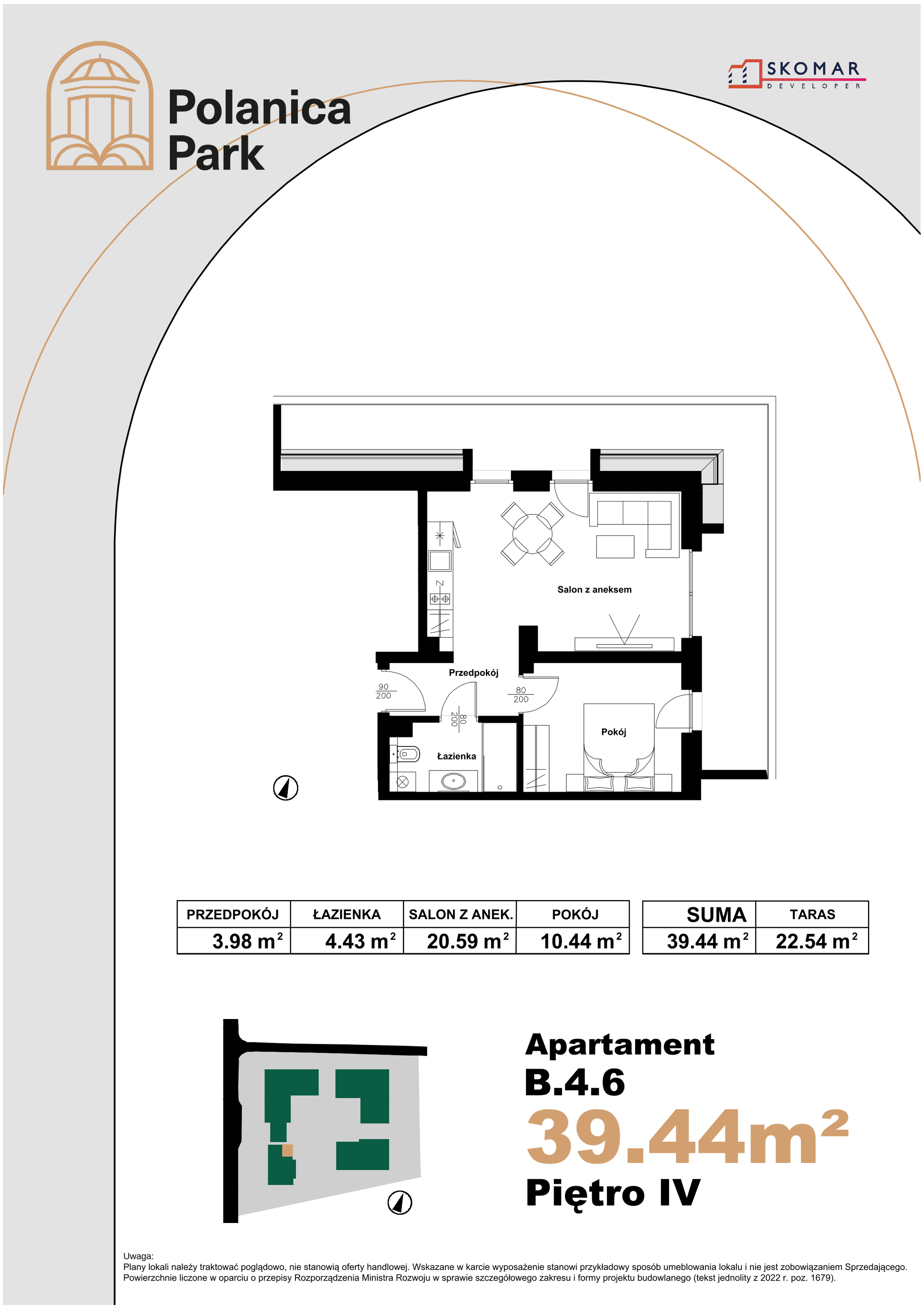 Apartament 39,44 m², piętro 4, oferta nr B_4_6, Polanica Park, Polanica-Zdrój, ul. Zdrojowa-idx