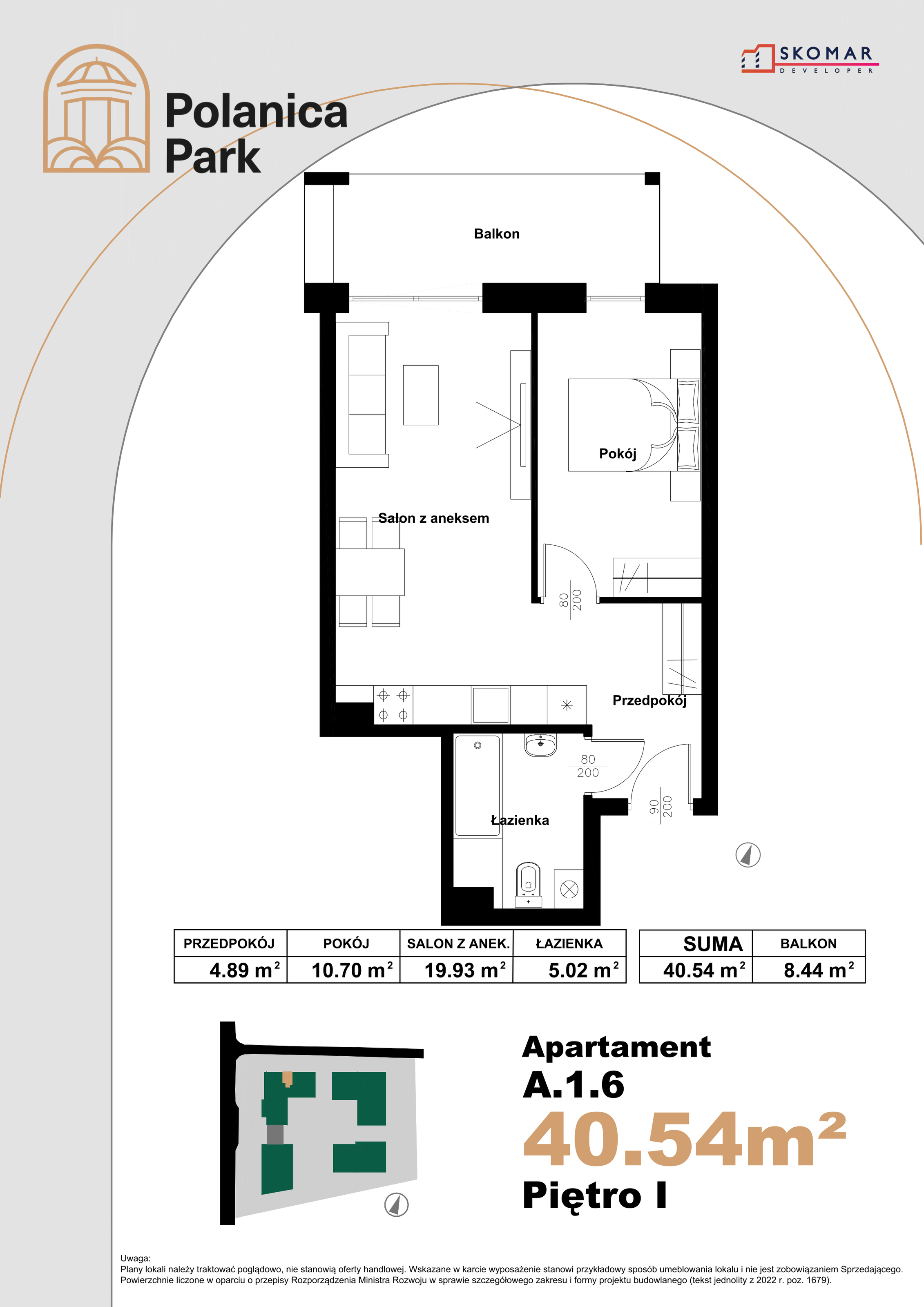 Apartament 40,54 m², piętro 1, oferta nr A_1_6, Polanica Park, Polanica-Zdrój, ul. Zdrojowa-idx