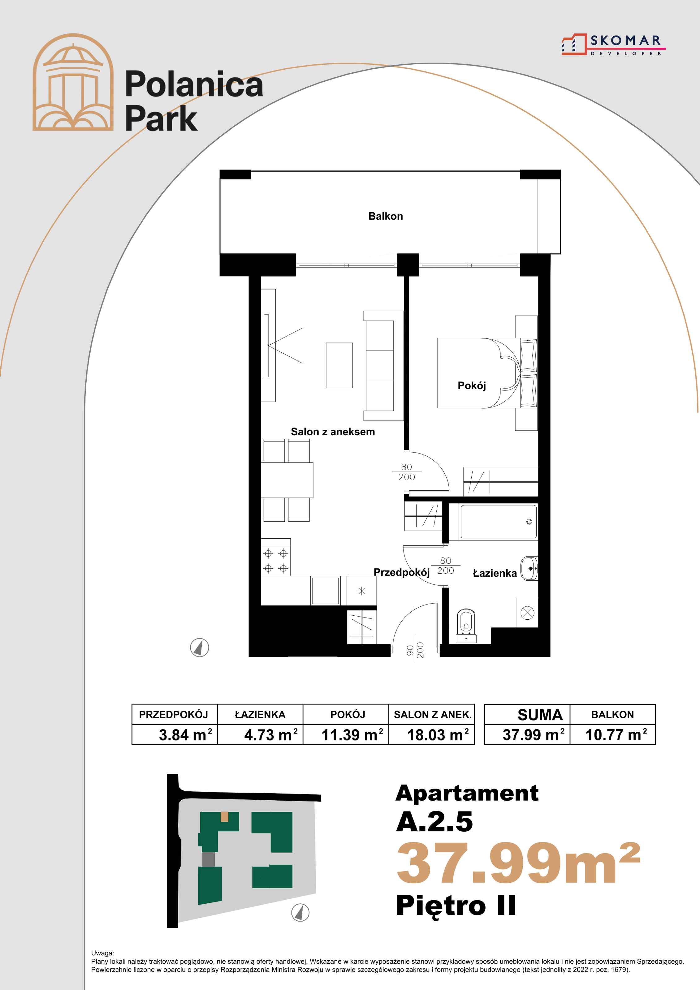 Apartament 37,99 m², piętro 2, oferta nr A_2_5, Polanica Park, Polanica-Zdrój, ul. Zdrojowa-idx