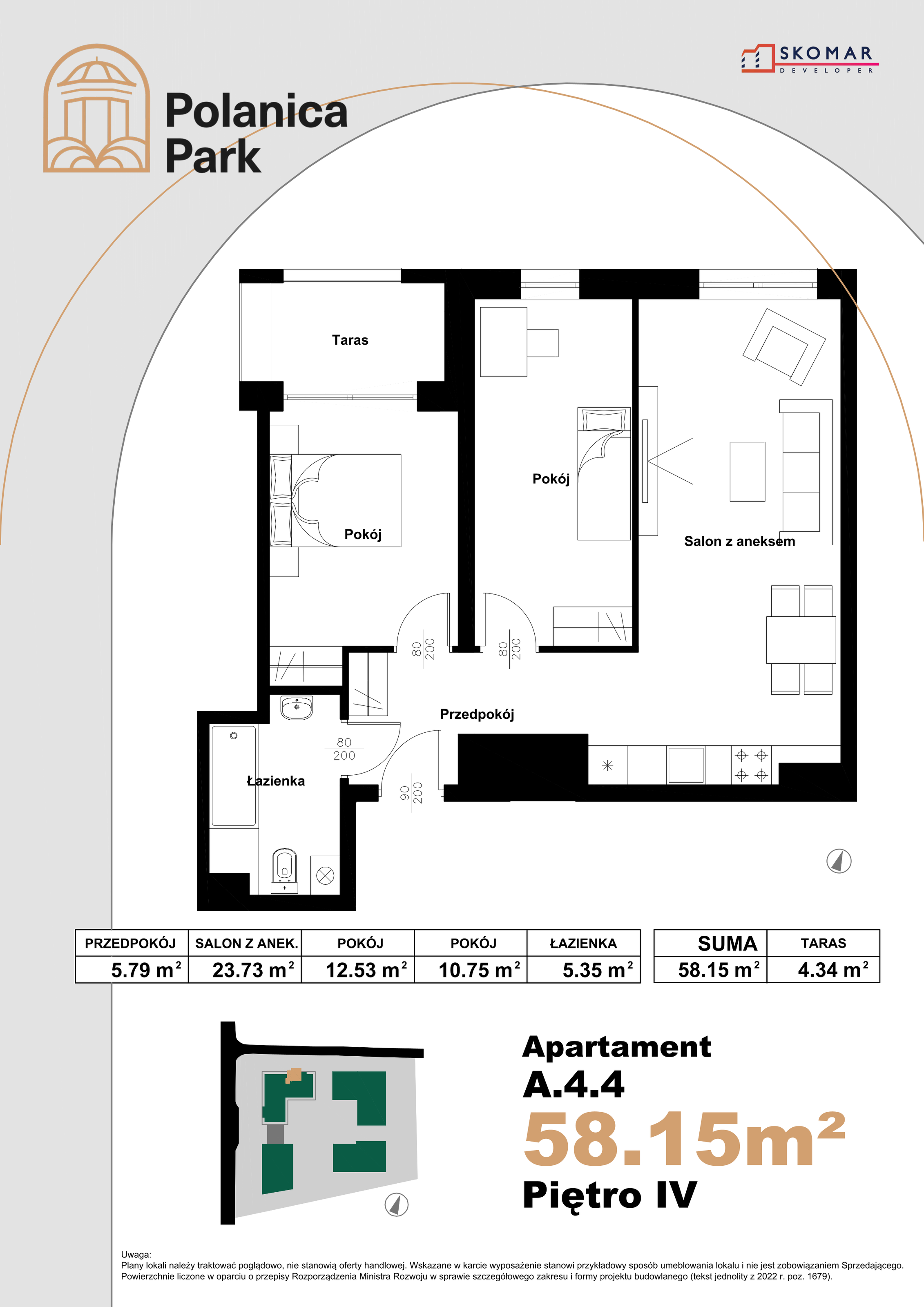 Apartament 58,15 m², piętro 4, oferta nr A_4_4, Polanica Park, Polanica-Zdrój, ul. Zdrojowa-idx