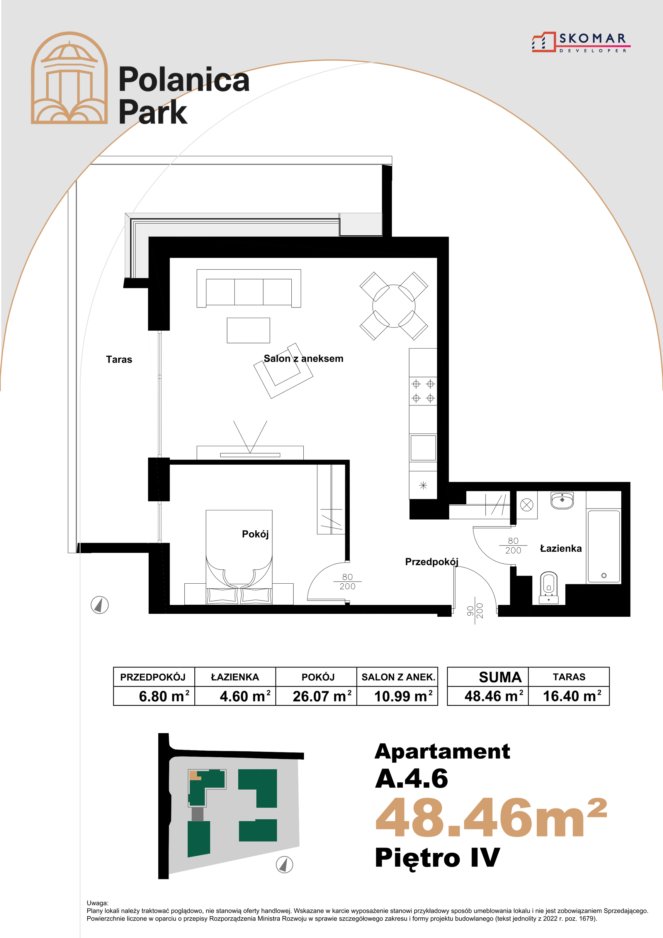 Apartament 48,46 m², piętro 4, oferta nr A_4_6, Polanica Park, Polanica-Zdrój, ul. Zdrojowa-idx