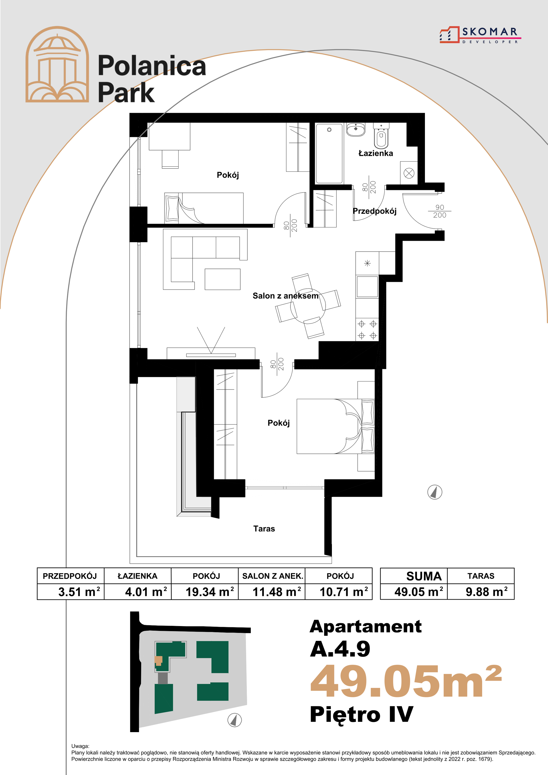 Apartament 49,05 m², piętro 4, oferta nr A_4_9, Polanica Park, Polanica-Zdrój, ul. Zdrojowa-idx