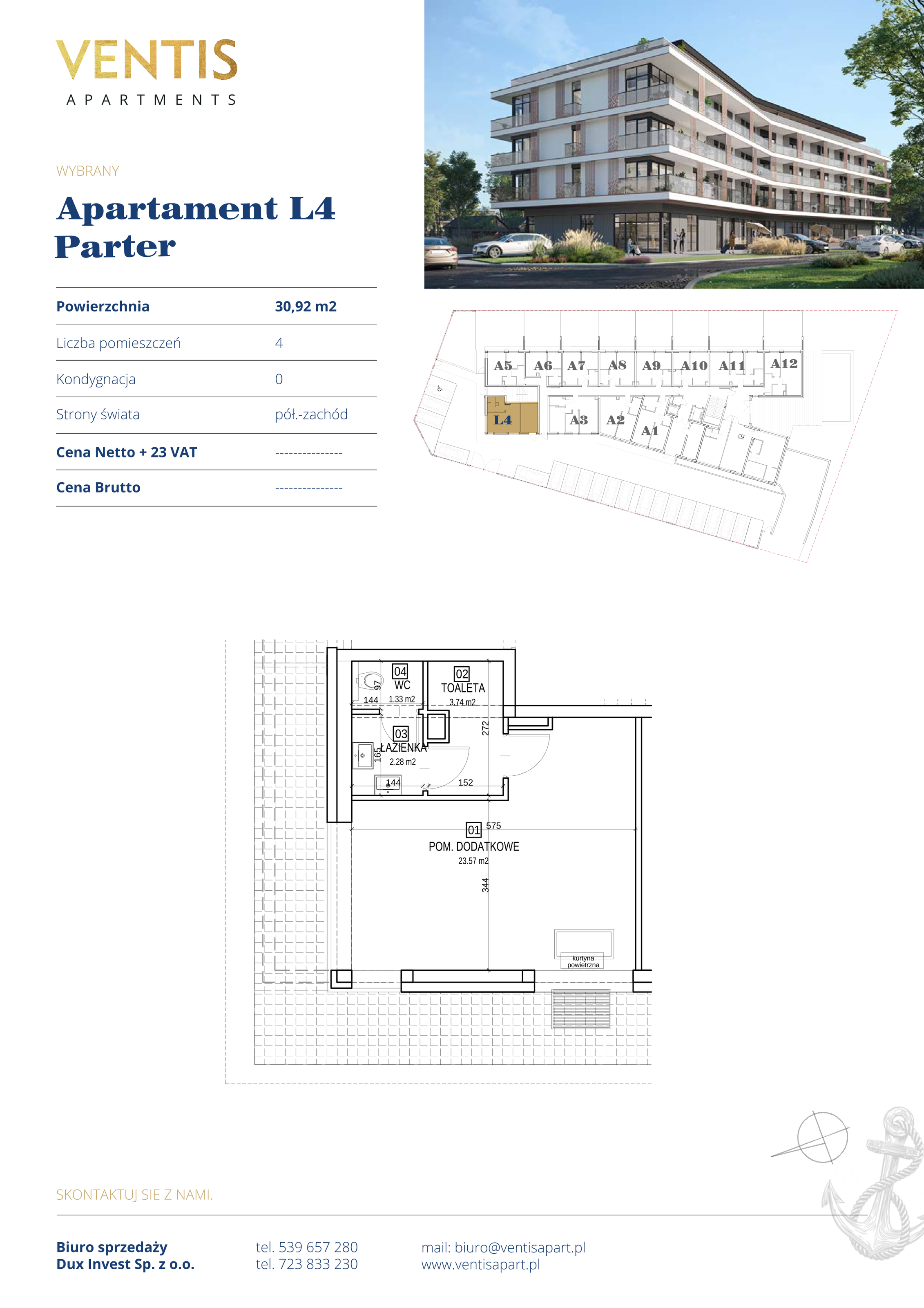 Apartament 30,92 m², parter, oferta nr L4, Ventis Apartments, Jastrzębia Góra, ul. Wczasowa-idx