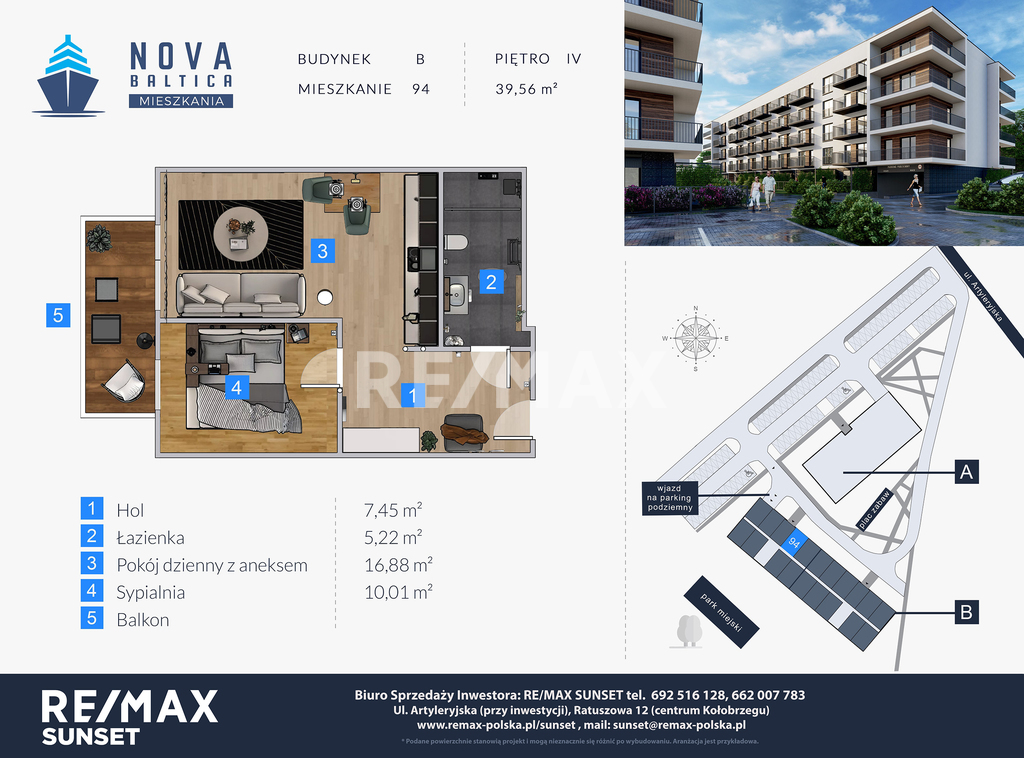 Mieszkanie 39,56 m², piętro 4, oferta nr , 112/13467/OMS, Kołobrzeg, Artyleryjska-idx