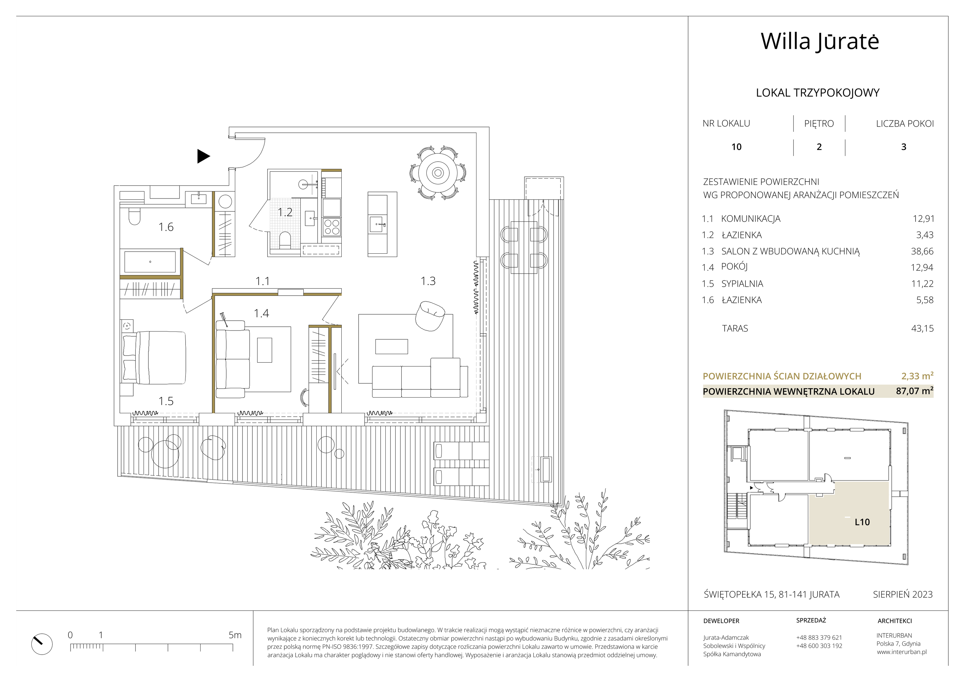 Apartament inwestycyjny 87,07 m², piętro 2, oferta nr 10, Willa Jūratė, Jurata, ul. Świętopełka 15-idx