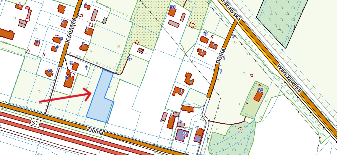 Działka 2 500,00 m², oferta nr , 830158, Kazuń Nowy, Zielna-idx