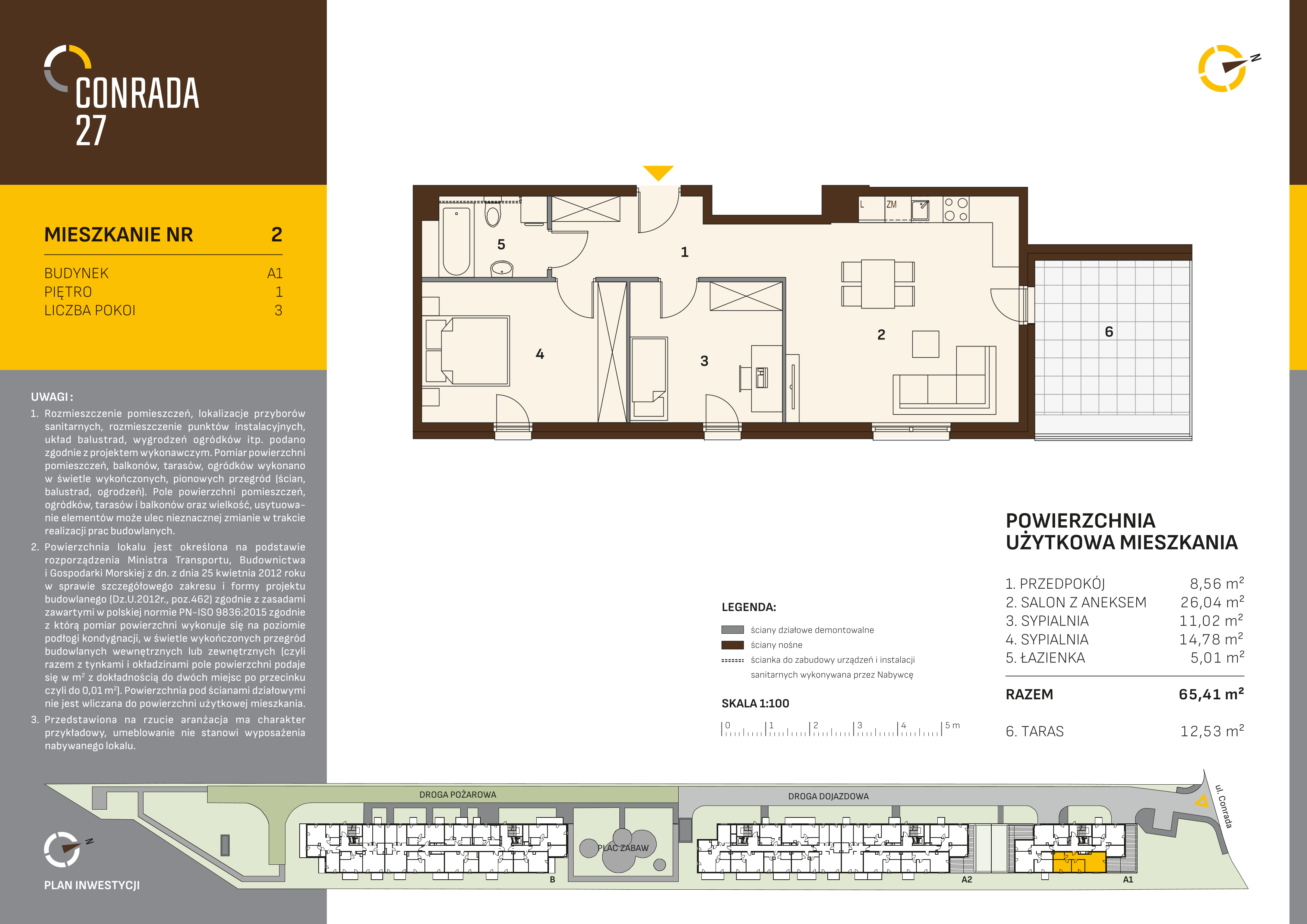 Mieszkanie 65,41 m², piętro 1, oferta nr 2, Conrada 27, Kraków, Prądnik Biały, Azory, ul. Conrada 27-idx