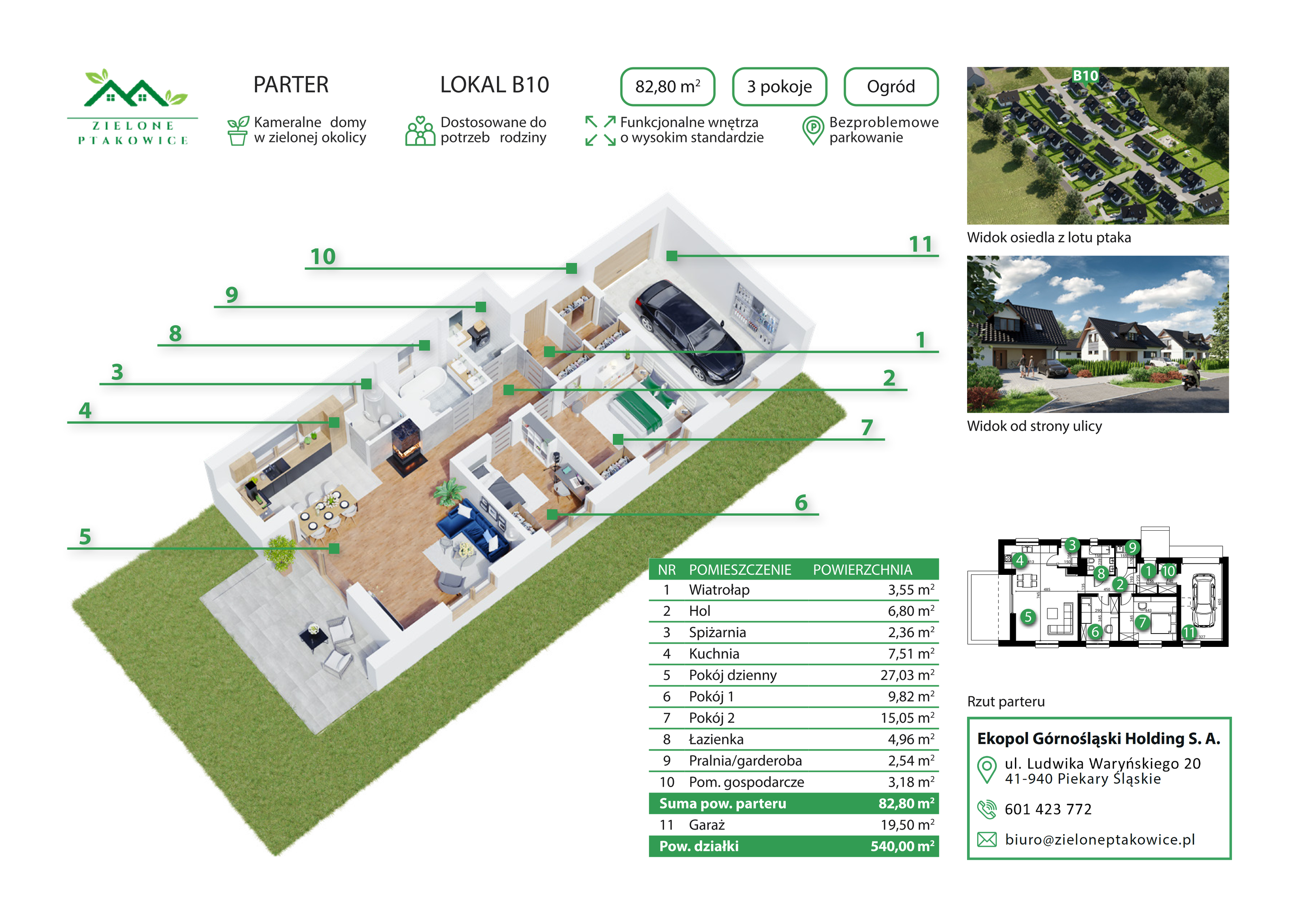 Dom 102,30 m², oferta nr B10 , Zielone Ptakowice, Tarnowskie Góry, Repty Śląskie, Ptakowice ul. Reptowskiej 34-idx