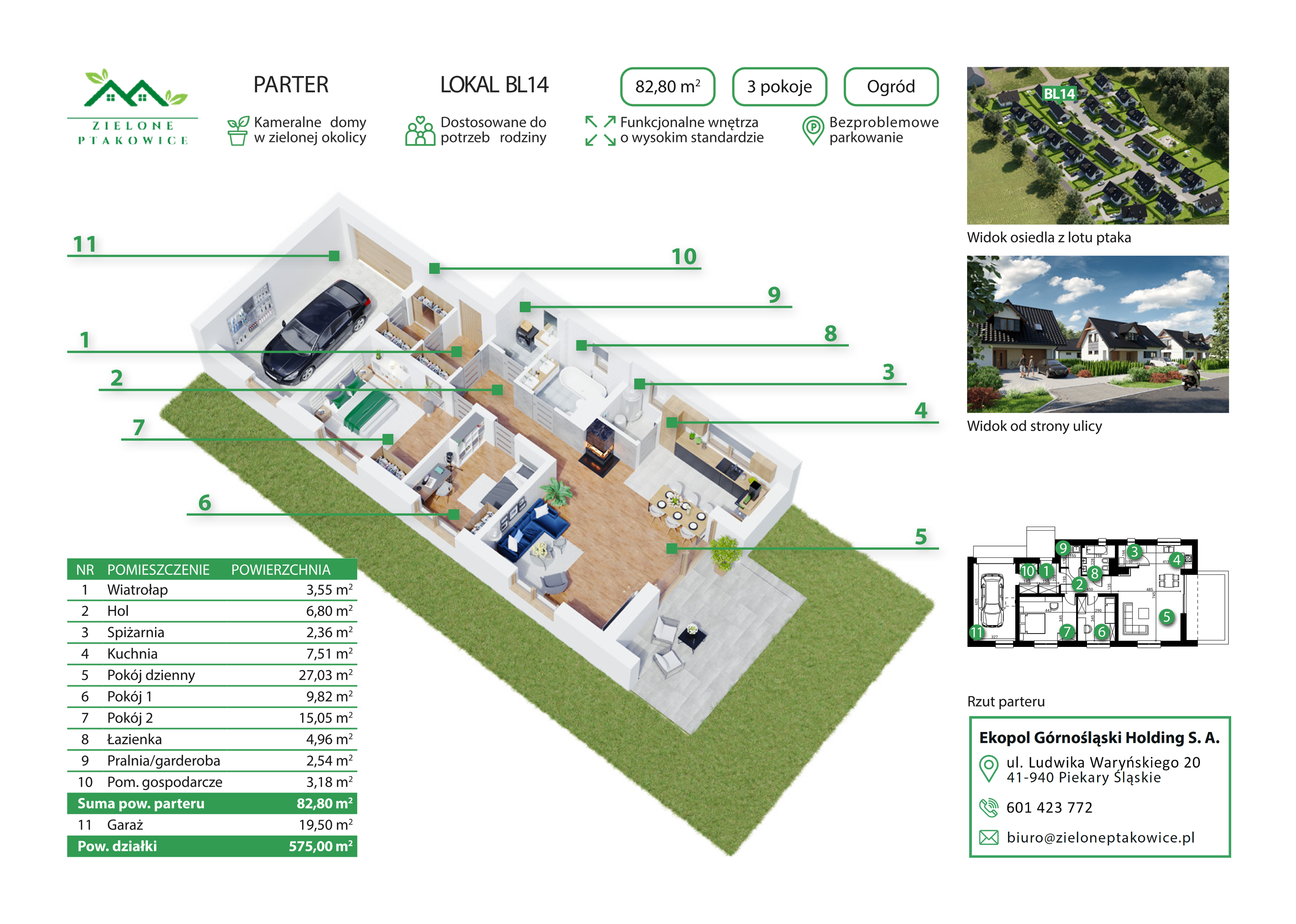 Dom 102,30 m², oferta nr BL14 , Zielone Ptakowice, Tarnowskie Góry, Repty Śląskie, Ptakowice ul. Reptowskiej 34-idx