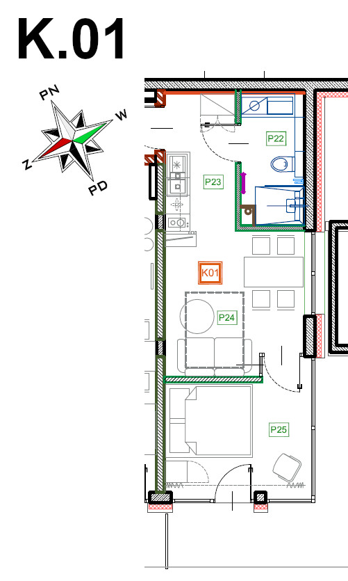 Apartament 29,43 m², przyziemie, oferta nr K.01, Enklawa Polany, Kościelisko, ul. Chotarz Bór 14 A-M-idx