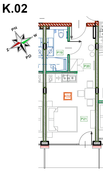 Apartament 24,39 m², przyziemie, oferta nr K.02, Enklawa Polany, Kościelisko, ul. Chotarz Bór 14 A-M-idx