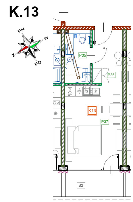 Apartament 24,48 m², parter, oferta nr K.13, Enklawa Polany, Kościelisko, ul. Chotarz Bór 14 A-M-idx