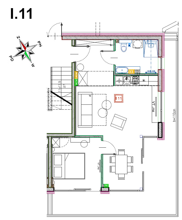 Apartament 47,42 m², parter, oferta nr I.11, Enklawa Polany, Kościelisko, ul. Chotarz Bór 14 A-M-idx