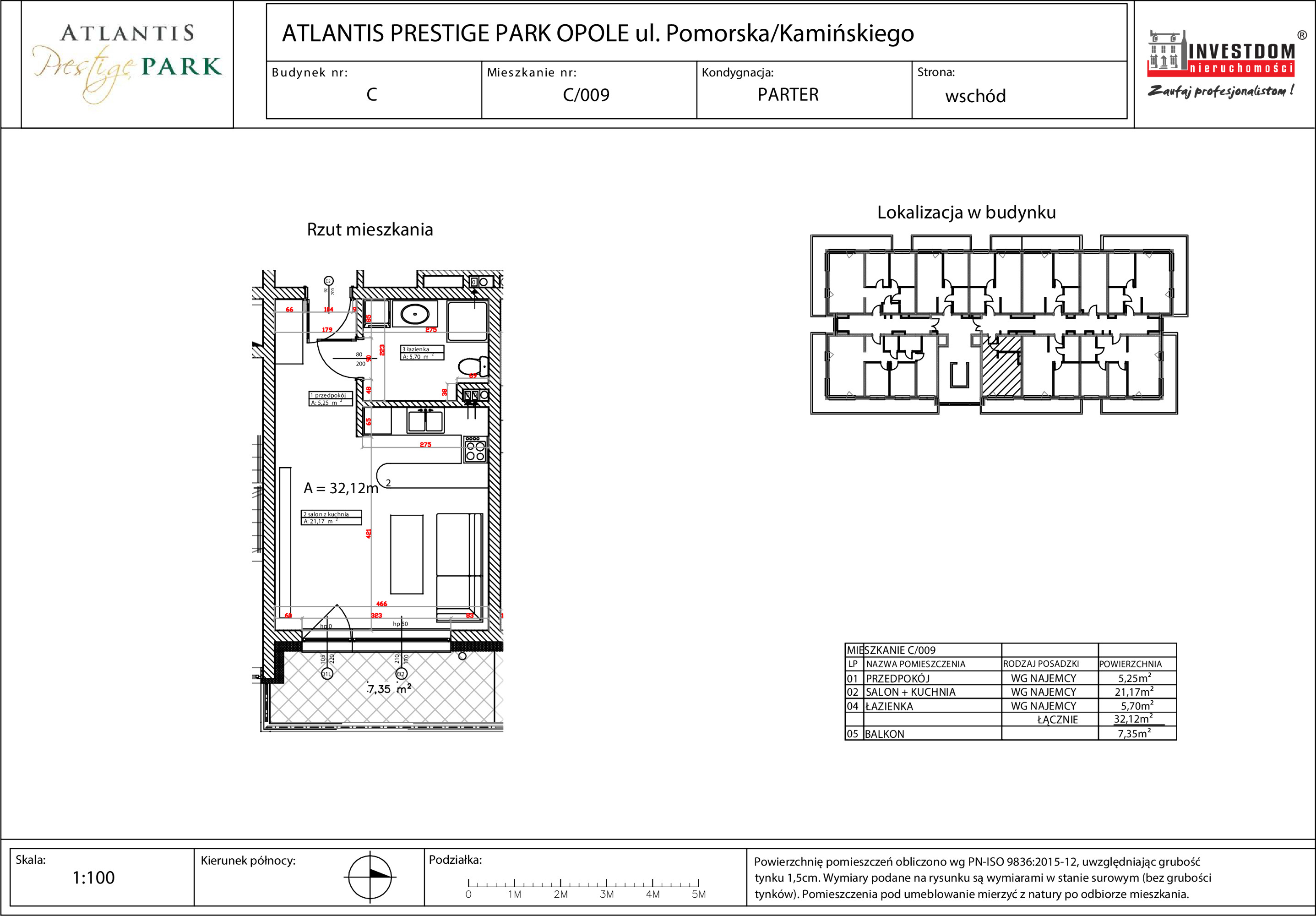 Apartament 32,12 m², parter, oferta nr C/009, Atlantis Prestige Park Etap 2, Opole, Malinka, ul. Pomorska / Zielonogórska / Harcmistrza Kamińskiego-idx