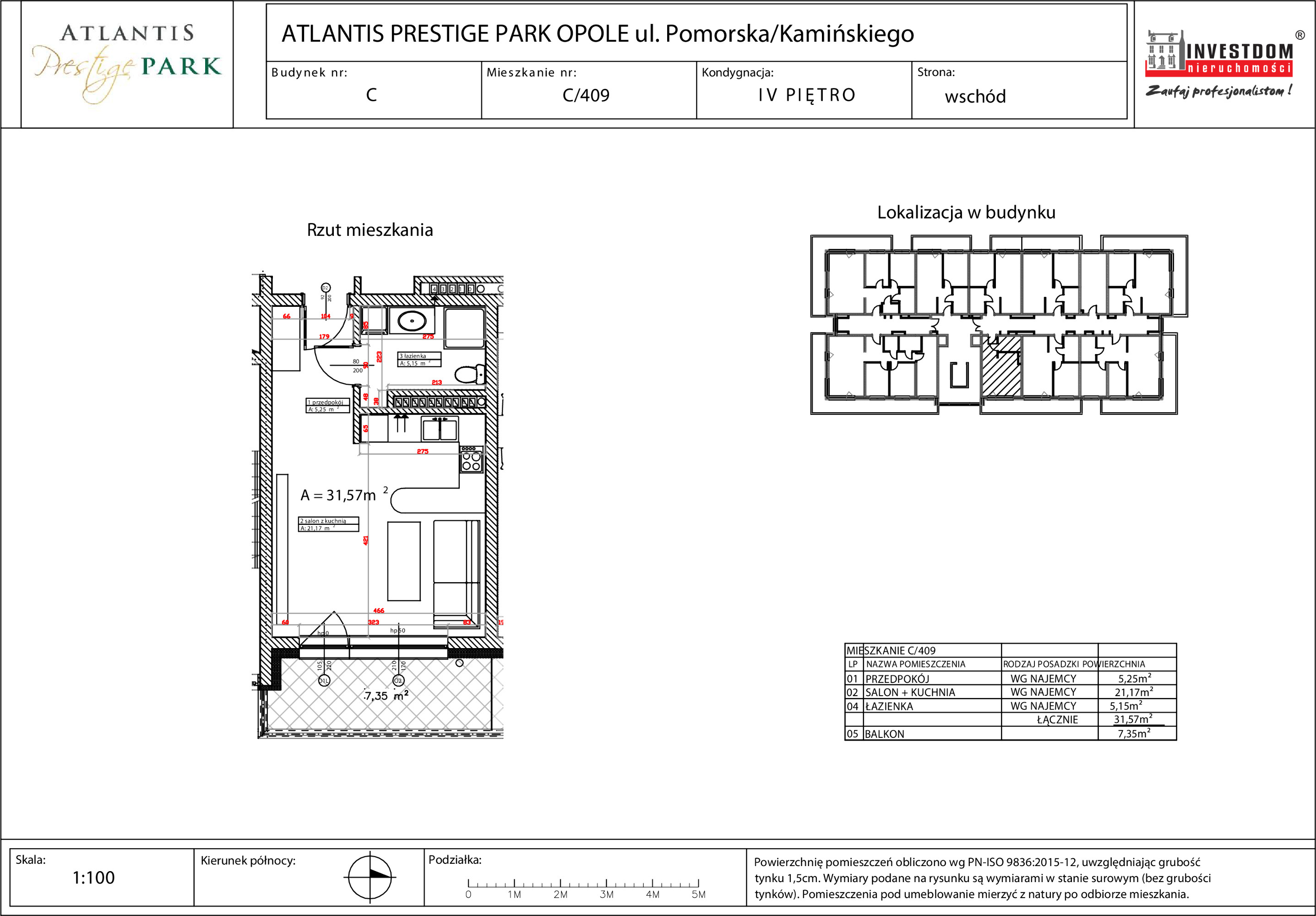 Apartament 31,57 m², piętro 4, oferta nr C/409, Atlantis Prestige Park Etap 2, Opole, Malinka, ul. Pomorska / Zielonogórska / Harcmistrza Kamińskiego-idx