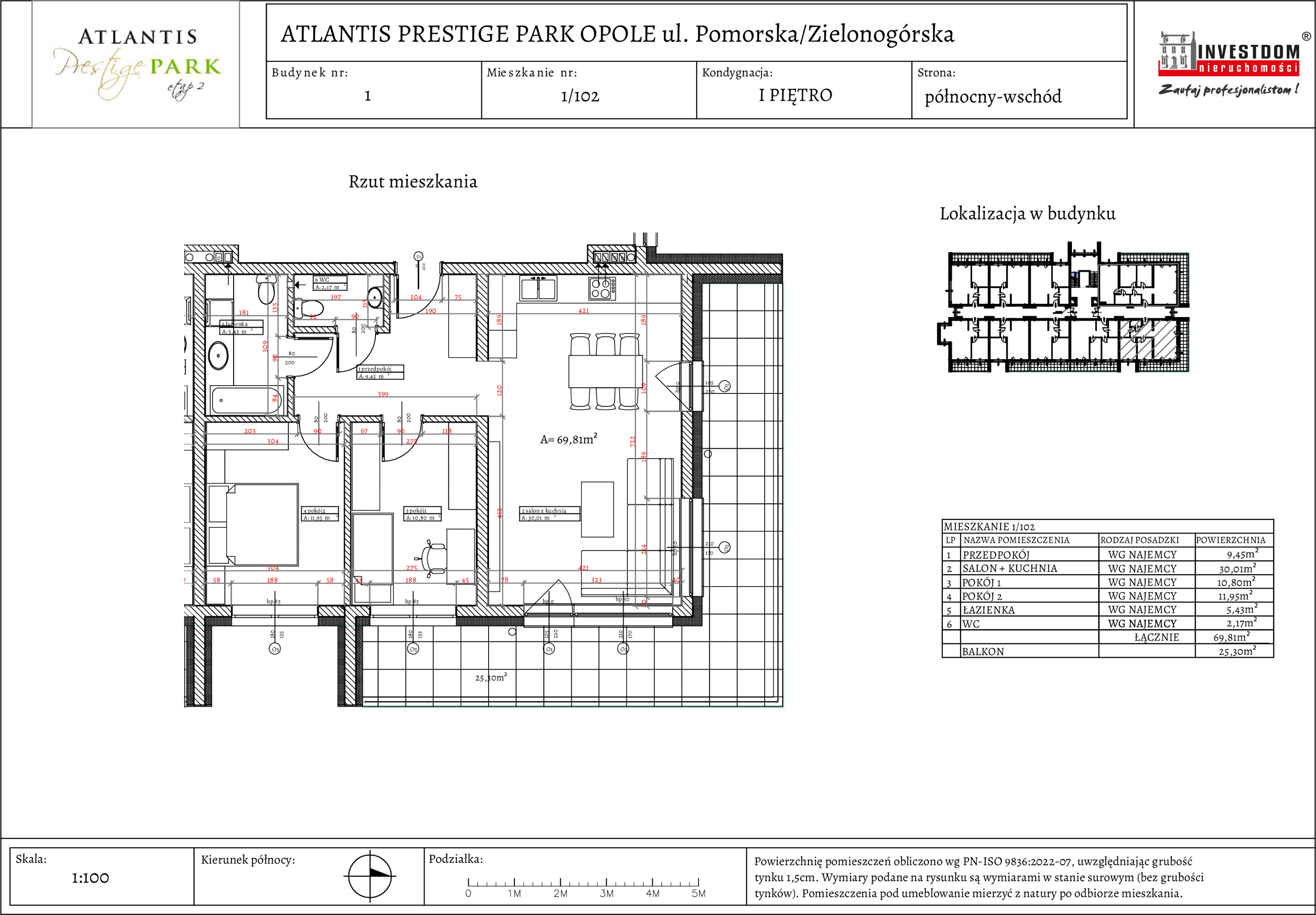 Apartament 69,81 m², piętro 1, oferta nr 1/102, Atlantis Prestige Park Etap 2, Opole, Malinka, ul. Pomorska / Zielonogórska / Harcmistrza Kamińskiego-idx