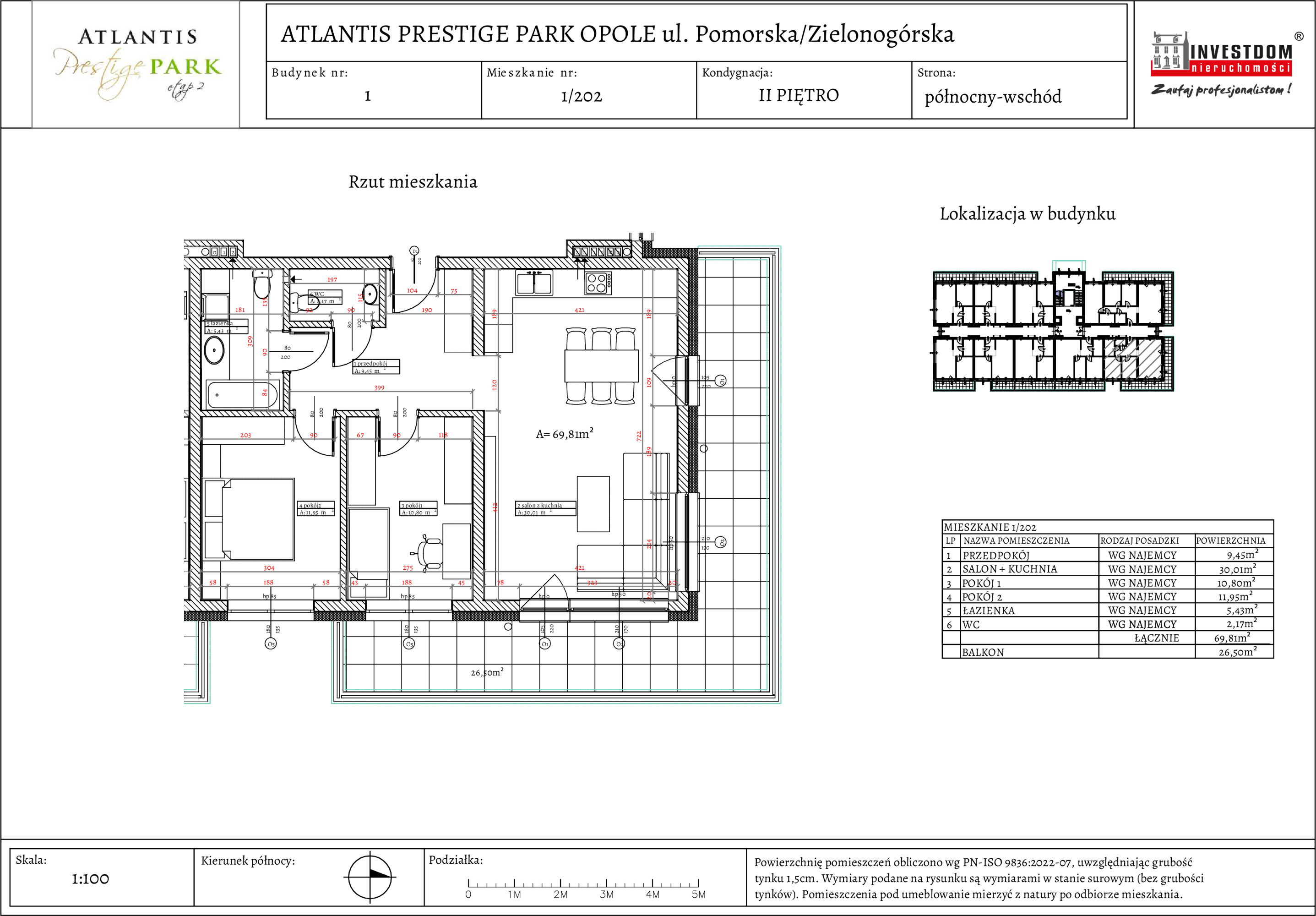 Apartament 69,81 m², piętro 2, oferta nr 1/202, Atlantis Prestige Park Etap 2, Opole, Malinka, ul. Pomorska / Zielonogórska / Harcmistrza Kamińskiego-idx