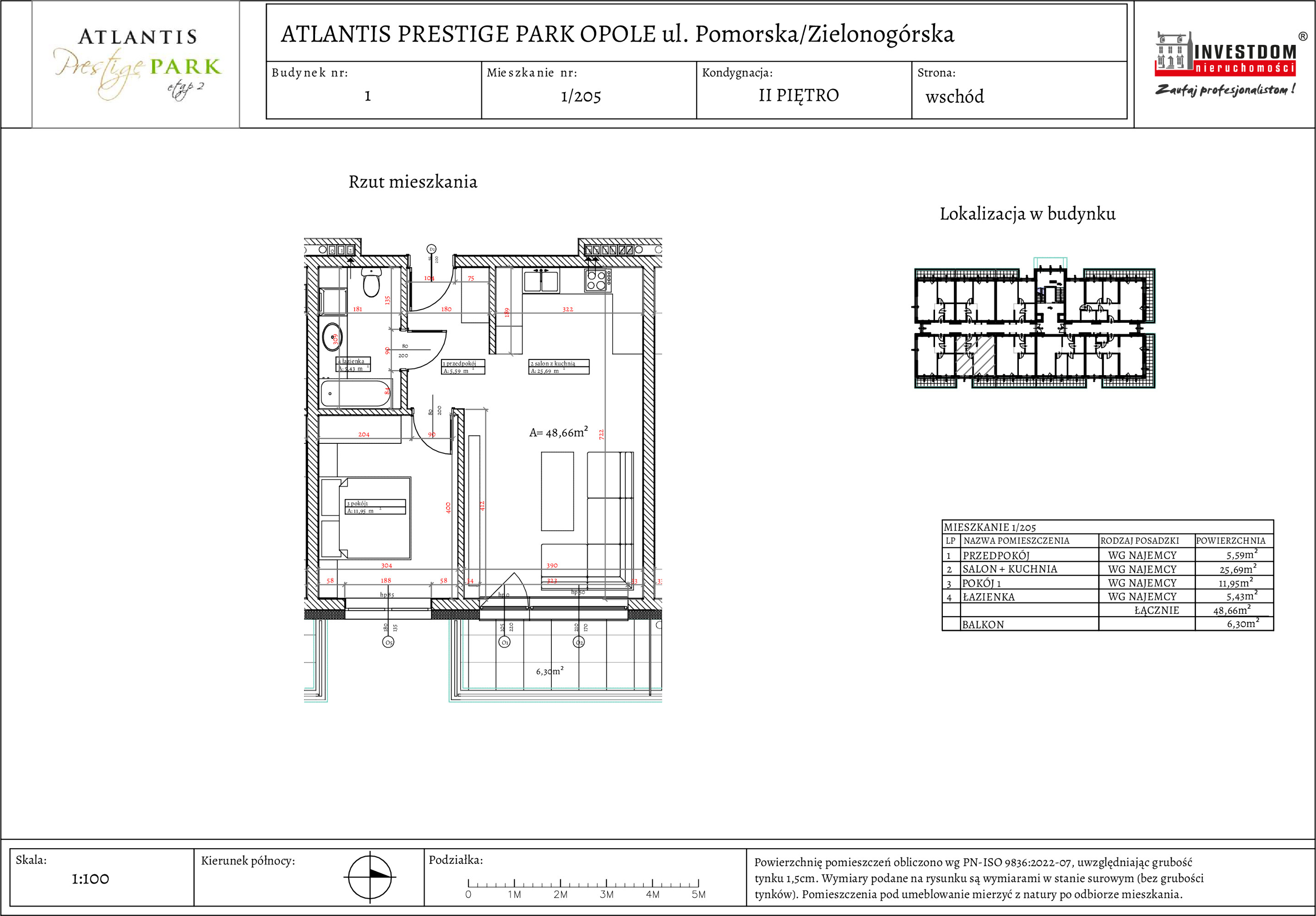 Apartament 48,66 m², piętro 2, oferta nr 1/205, Atlantis Prestige Park Etap 2, Opole, Malinka, ul. Pomorska / Zielonogórska / Harcmistrza Kamińskiego-idx