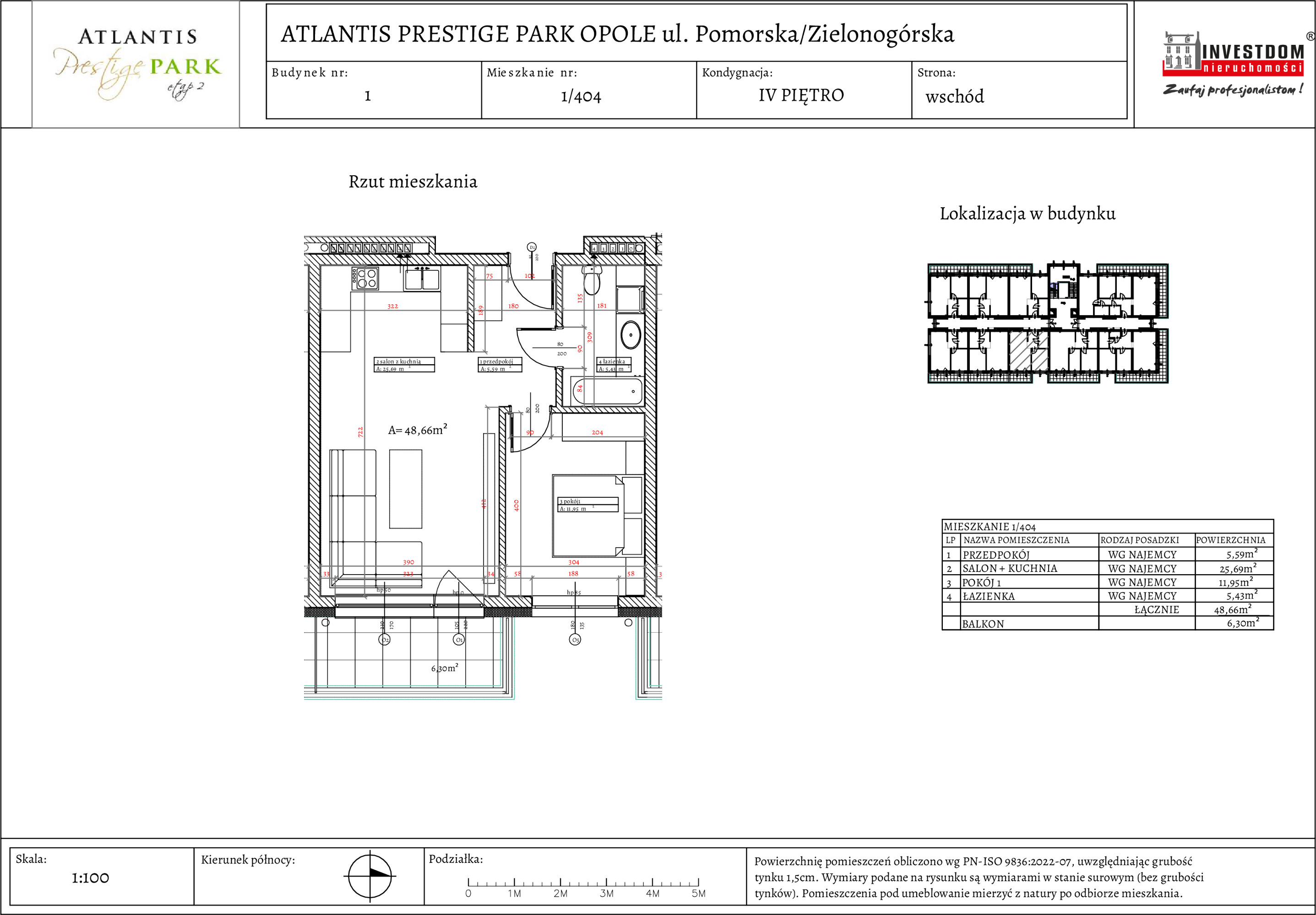 Apartament 48,66 m², piętro 4, oferta nr 1/404, Atlantis Prestige Park Etap 2, Opole, Malinka, ul. Pomorska / Zielonogórska / Harcmistrza Kamińskiego-idx