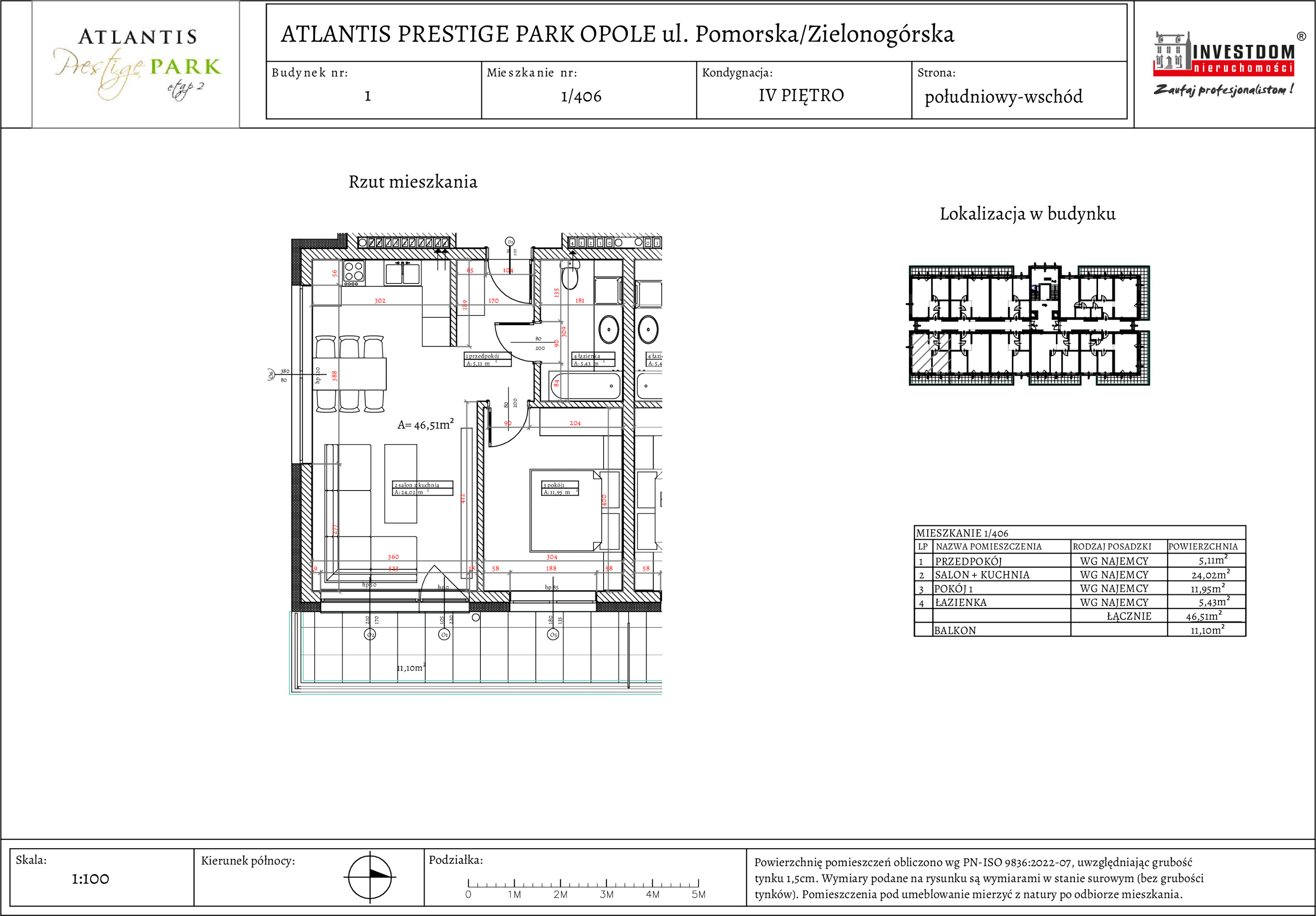 Apartament 46,51 m², piętro 4, oferta nr 1/406, Atlantis Prestige Park Etap 2, Opole, Malinka, ul. Pomorska / Zielonogórska / Harcmistrza Kamińskiego-idx