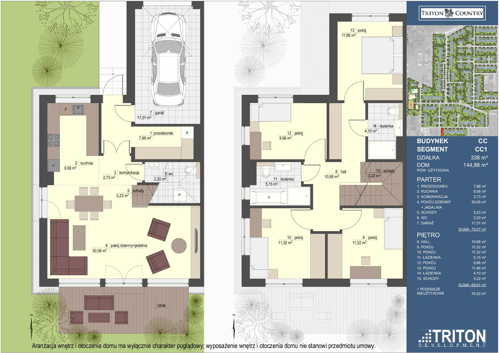 Dom 144,88 m², oferta nr CC1, Triton Country, Stara Wieś, ul. Głogowa 28-idx