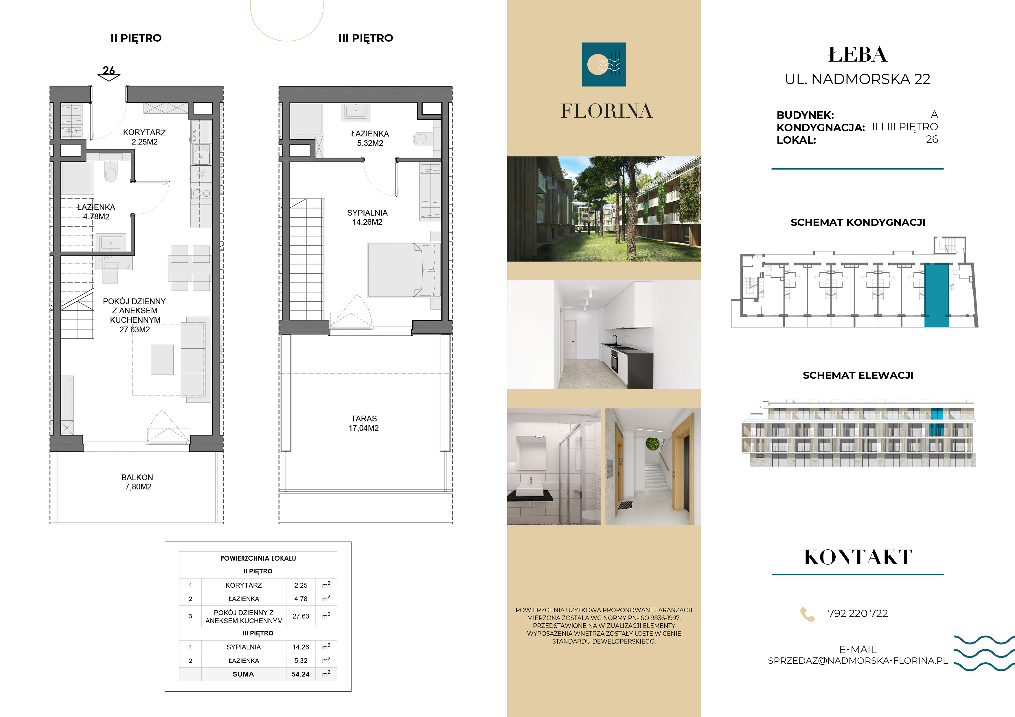 Apartament inwestycyjny 54,24 m², piętro 2, oferta nr A.M26, Nadmorska Florina, Łeba, ul. Nadmorska-idx